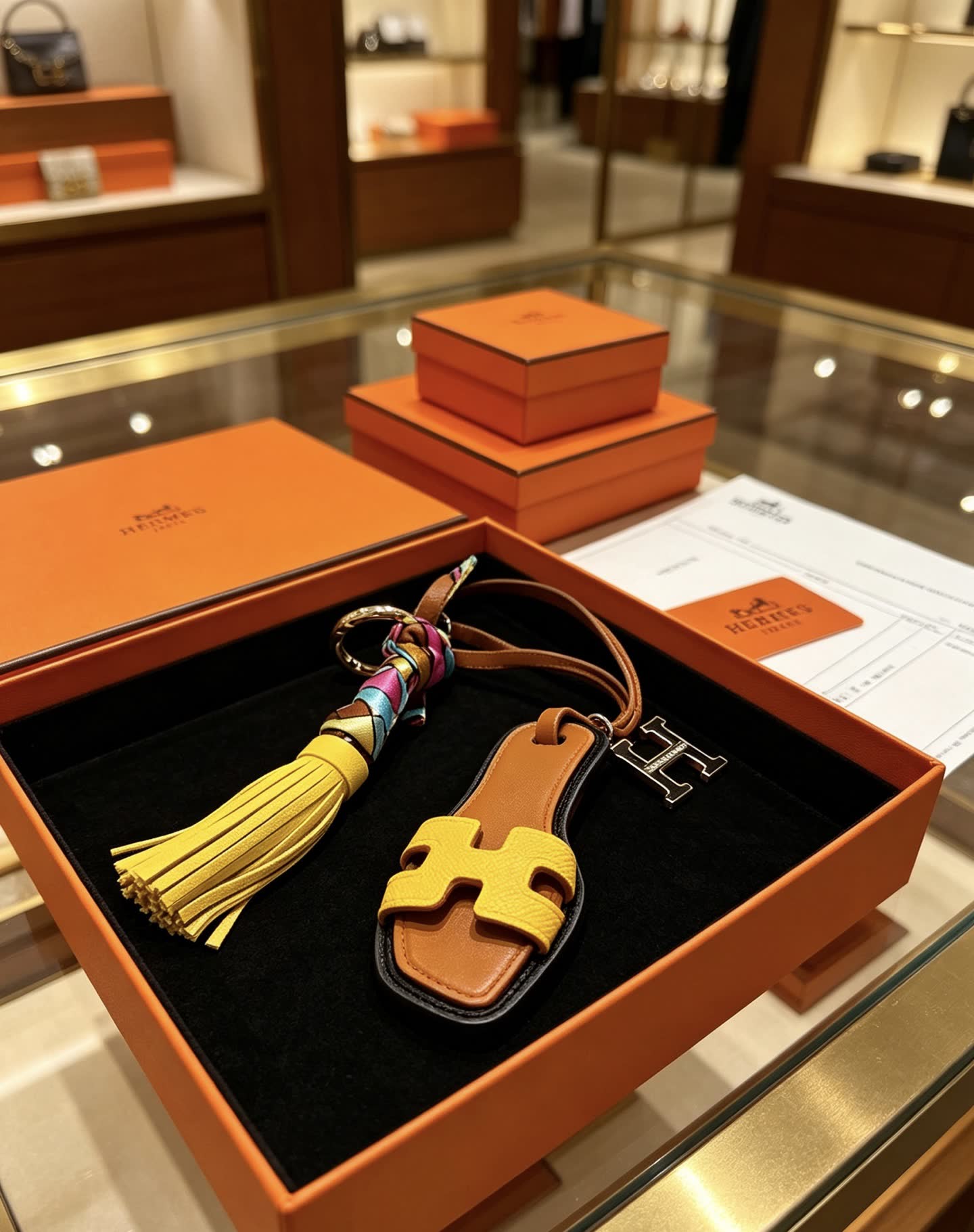 Hermes Hermès Keychain with Tassel