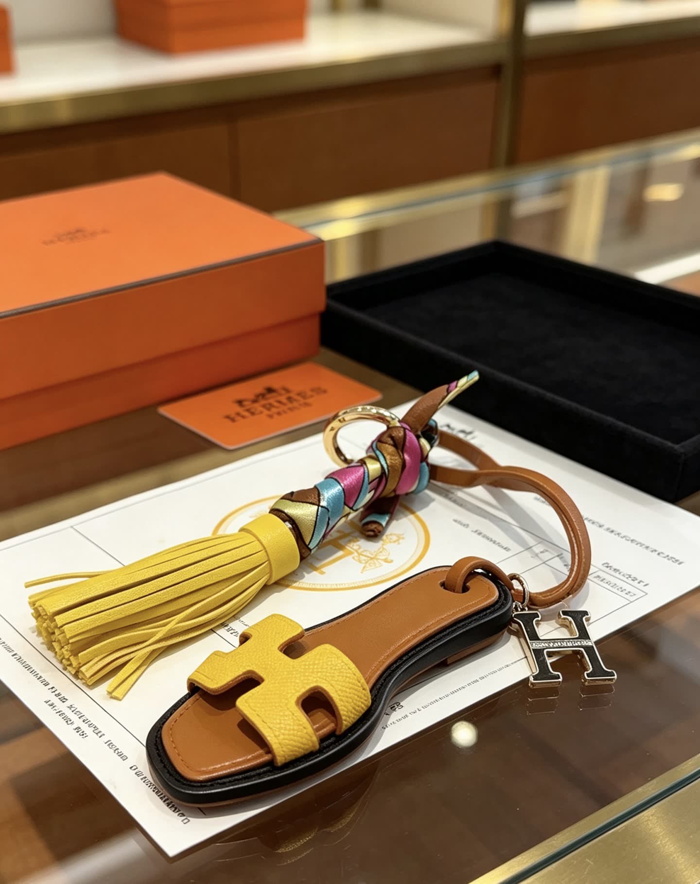 Hermes Hermès Keychain with Tassel