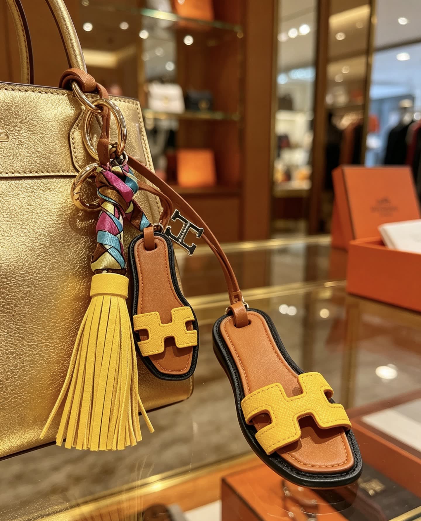 Hermes Hermès Keychain with Tassel