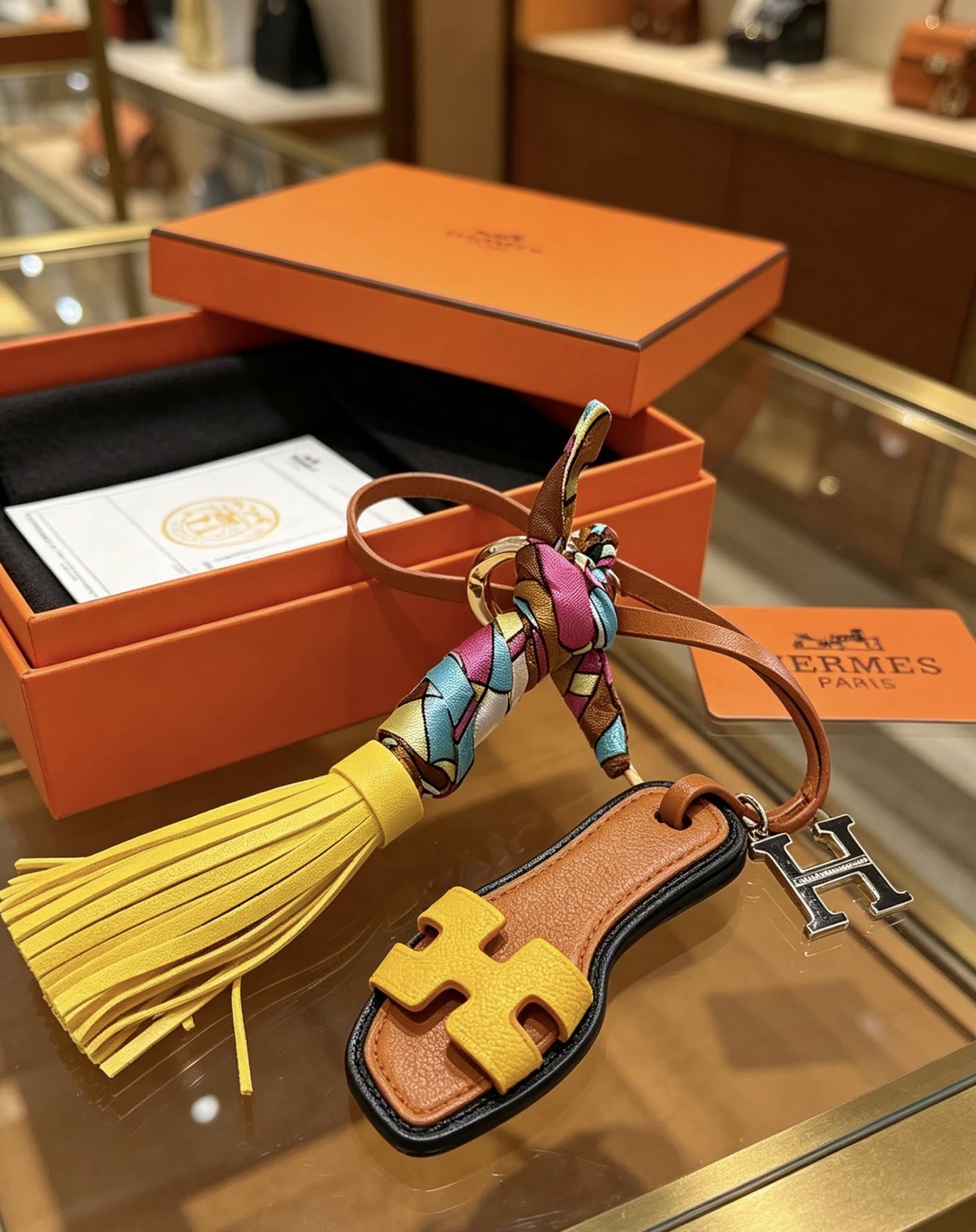 Hermes Hermès Keychain with Tassel