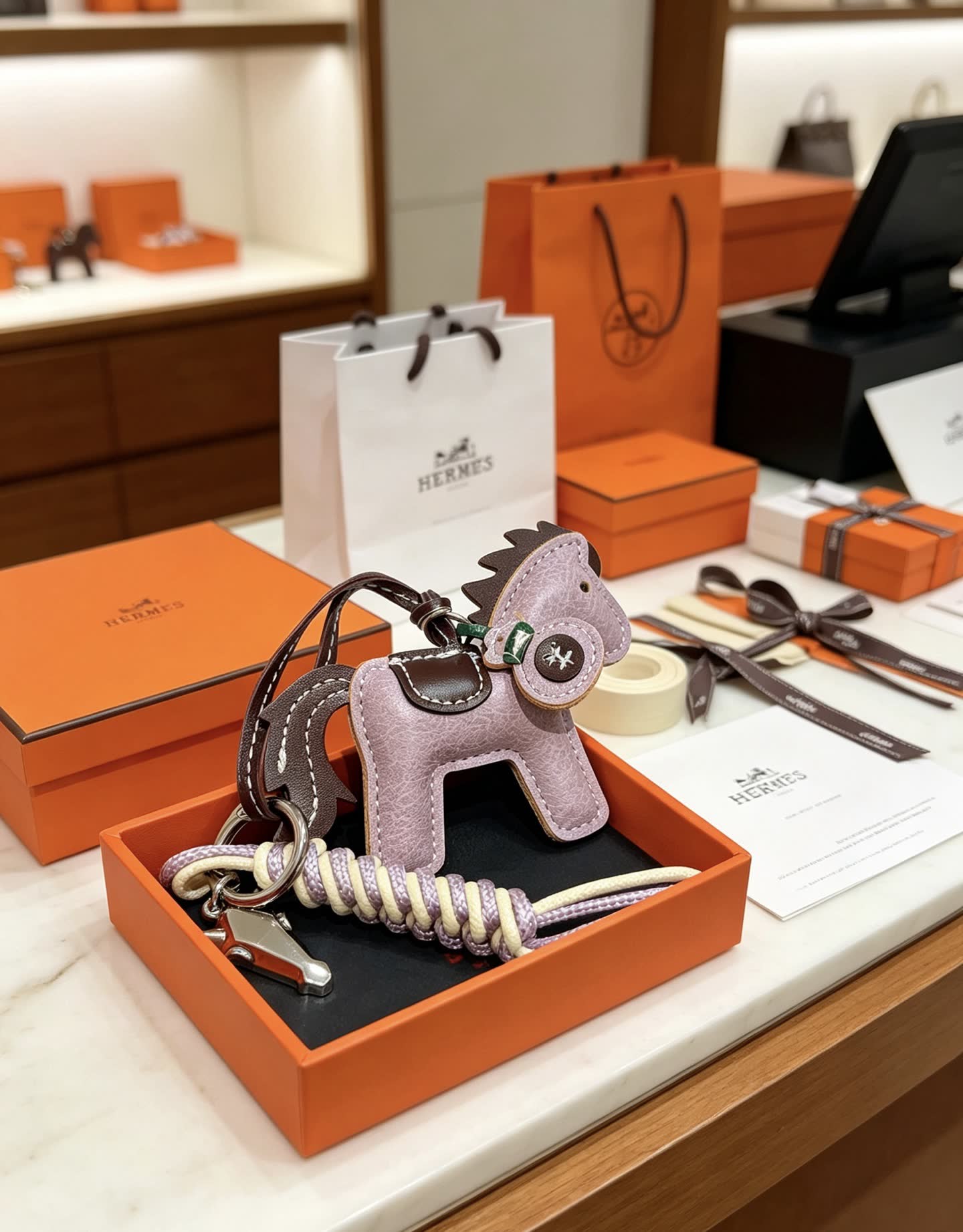 Hermes Hermès Enamel Horse Keychain