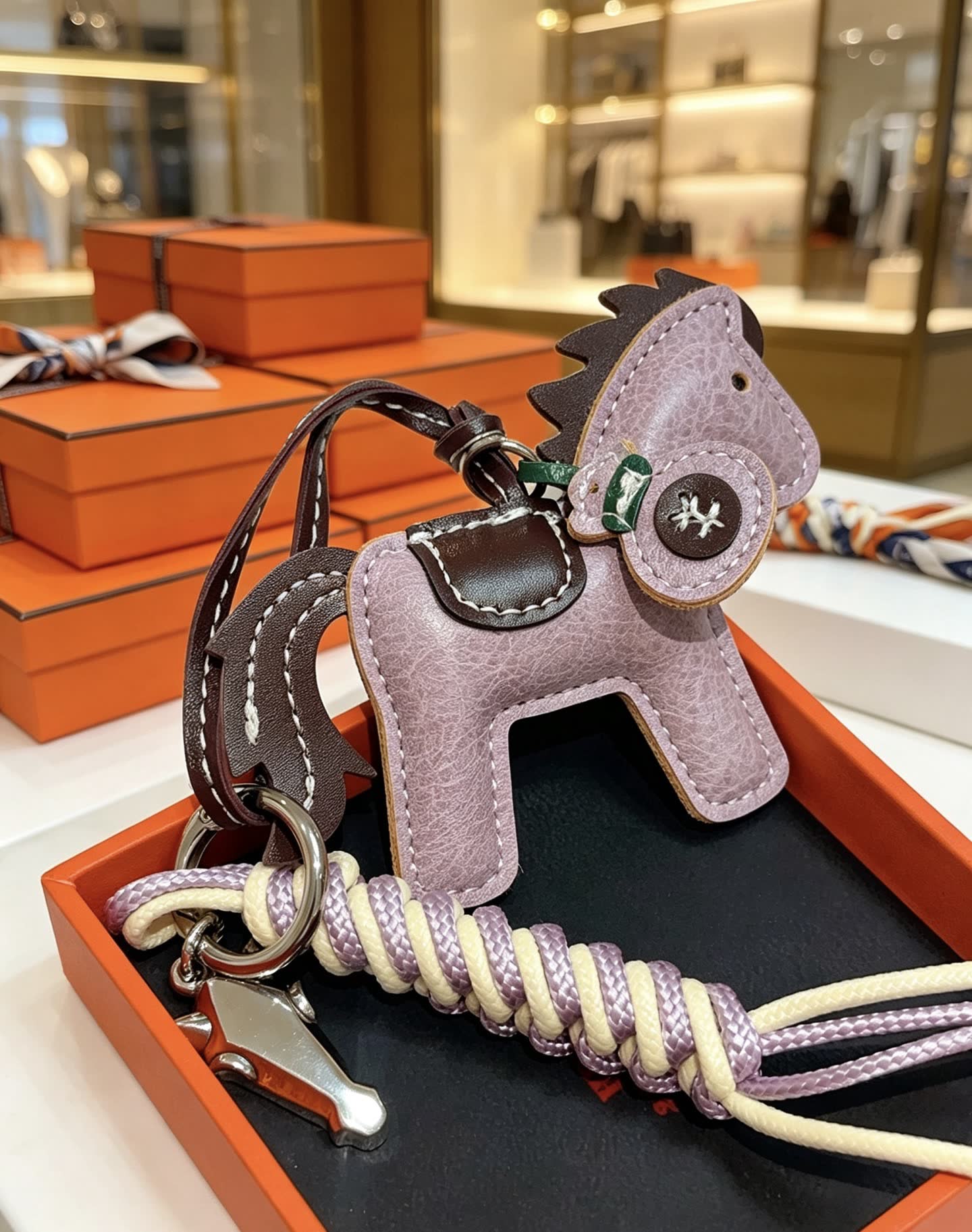 Hermes Hermès Enamel Horse Keychain