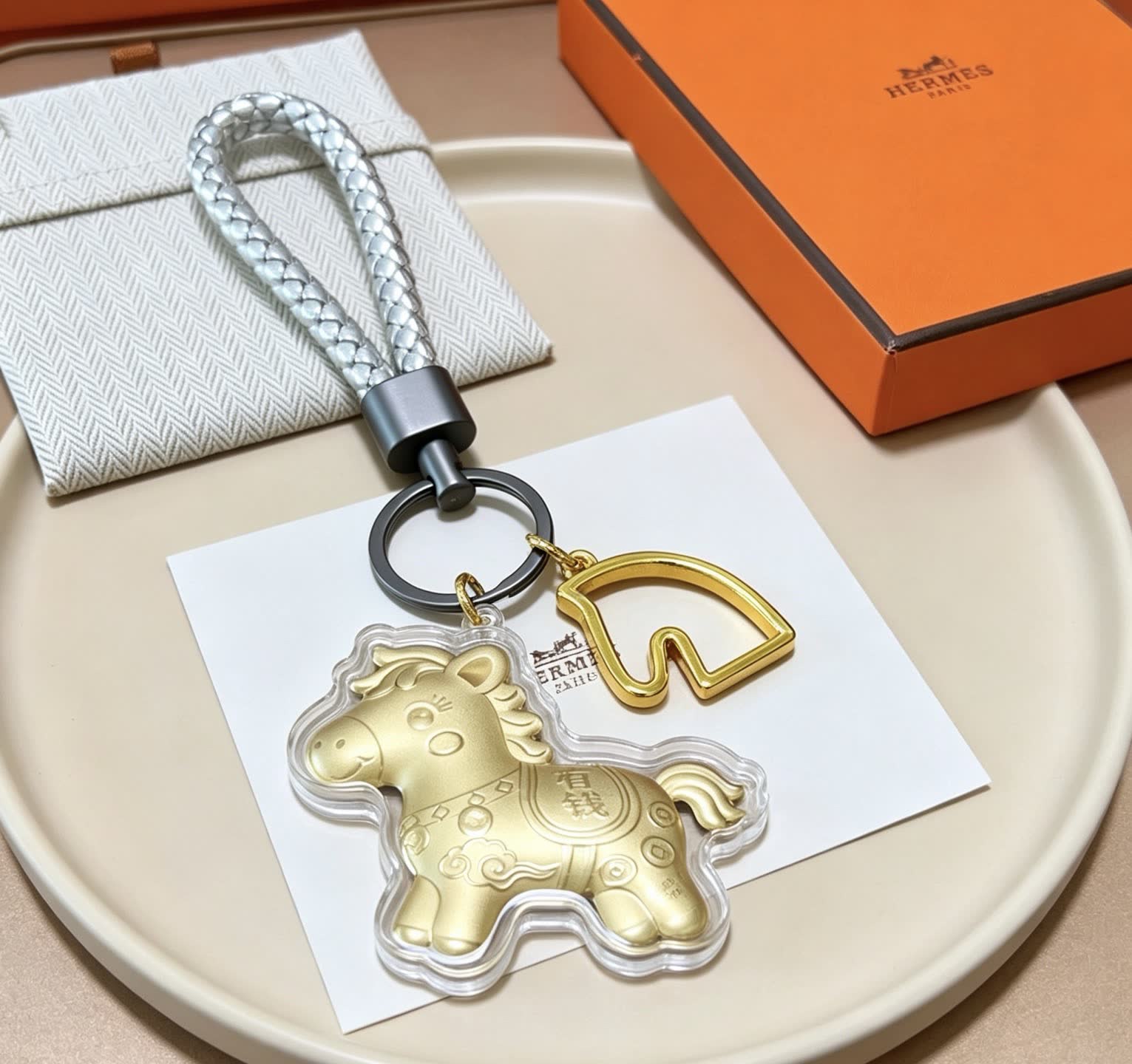 Hermes Hermès Golden Horse Keychain Hermes Hermès Golden Horse Keychain
