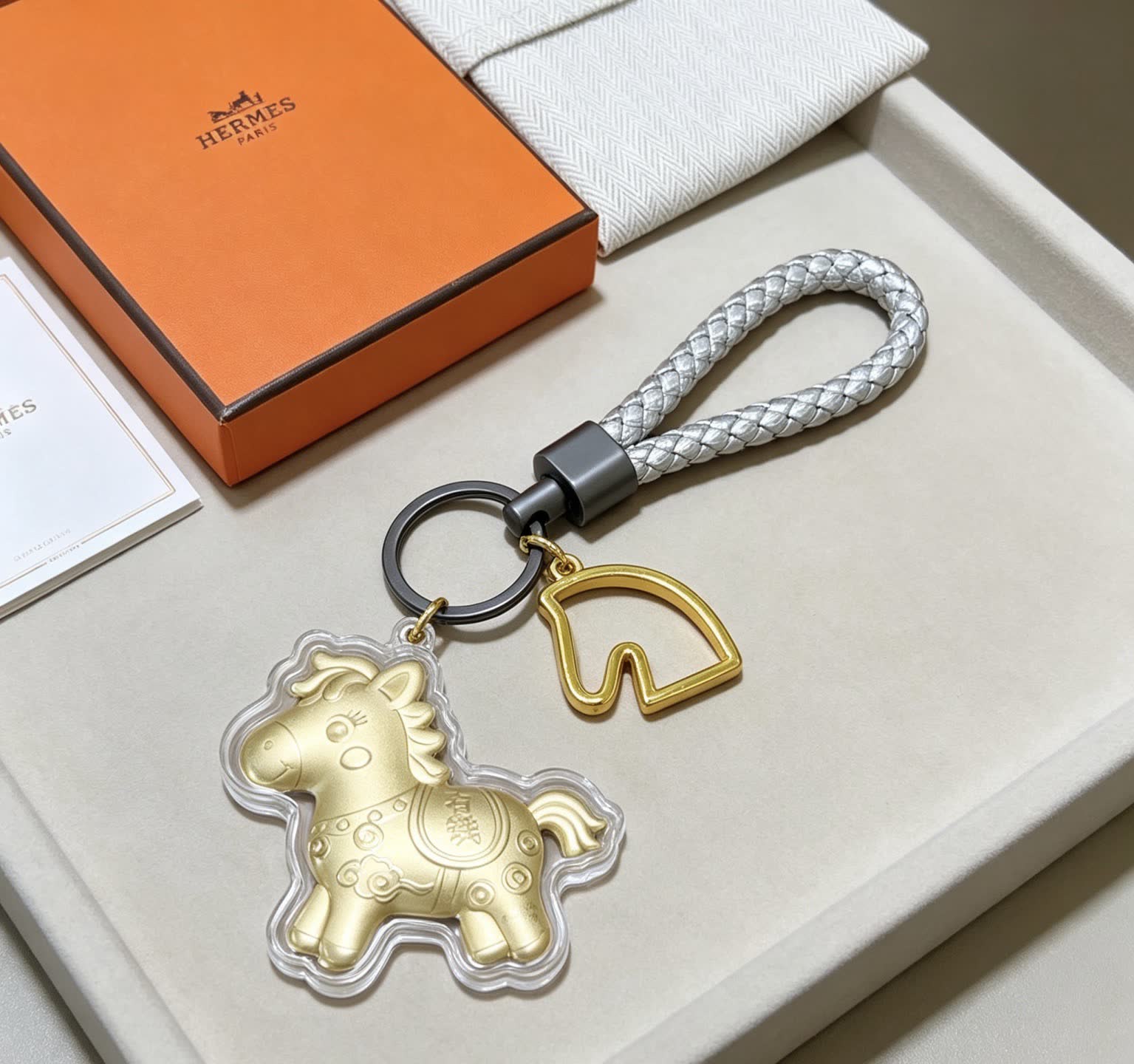 Hermes Hermès Golden Horse Keychain