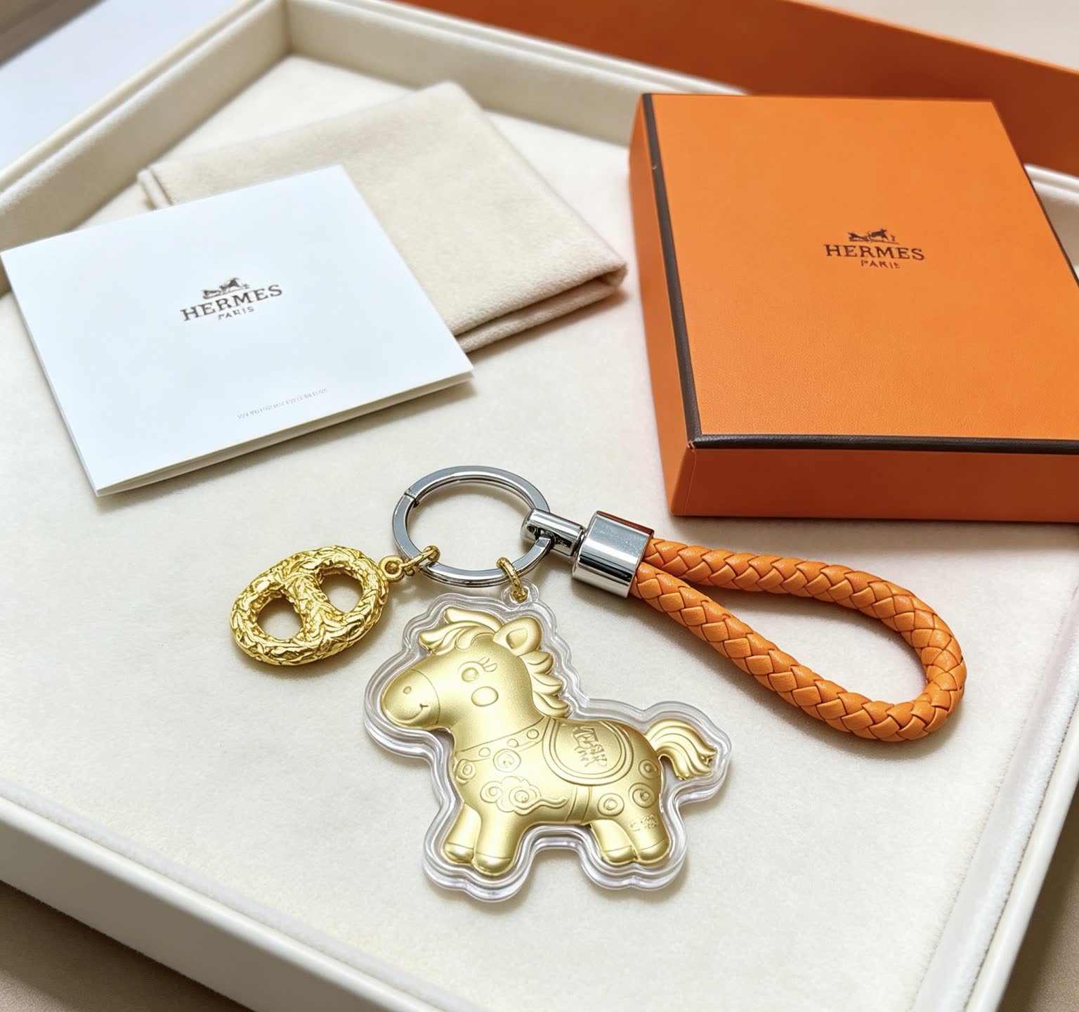 Hermes Hermès Paris Golden Horse Keychain