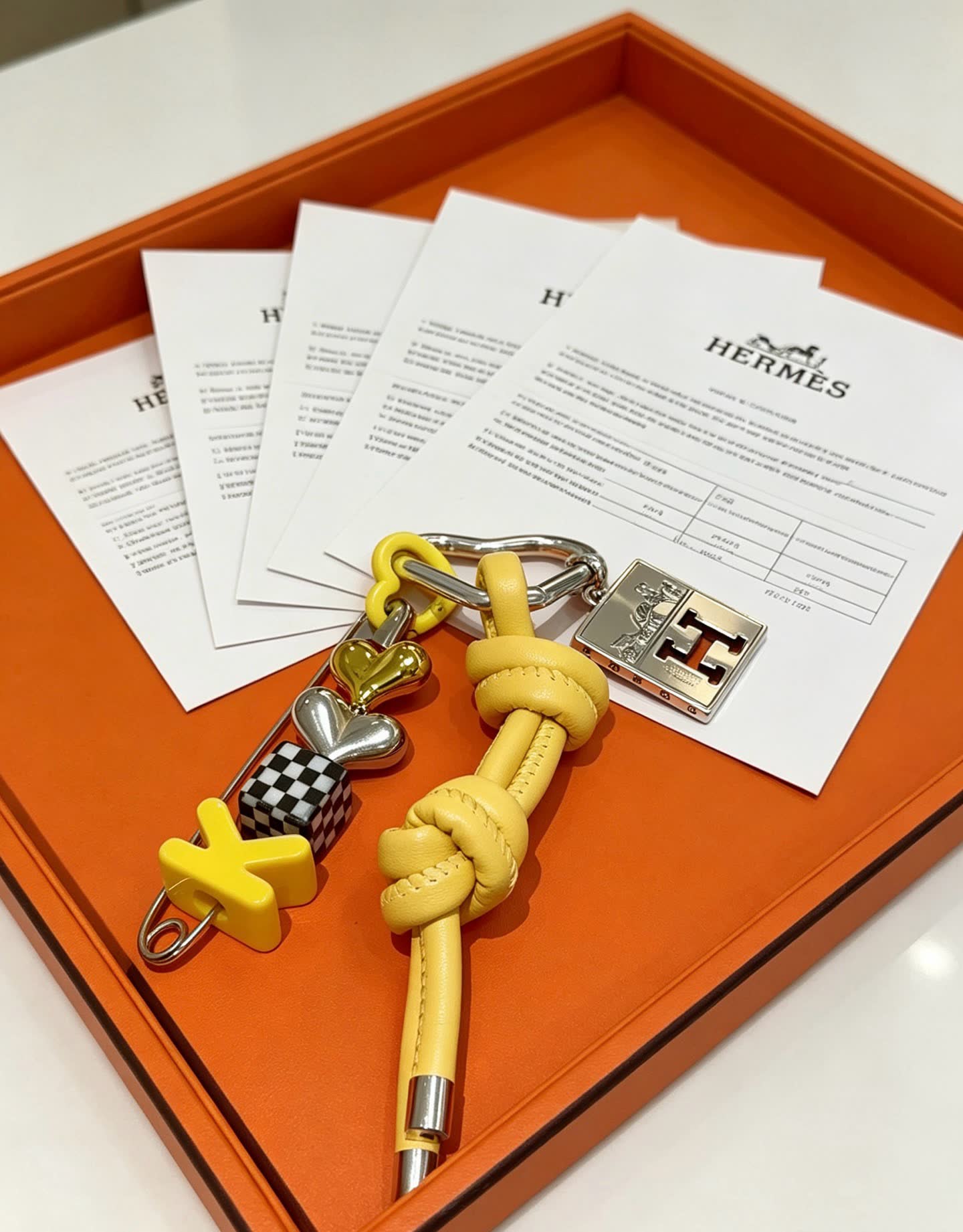 Hermes Hermès Keychain with Leather and Metal Charms Hermes Hermès Keychain with Leather and Metal Charms