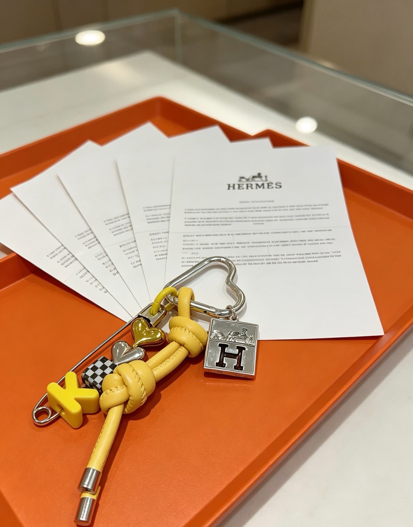 Hermes Hermès Keychain with Leather and Metal Charms