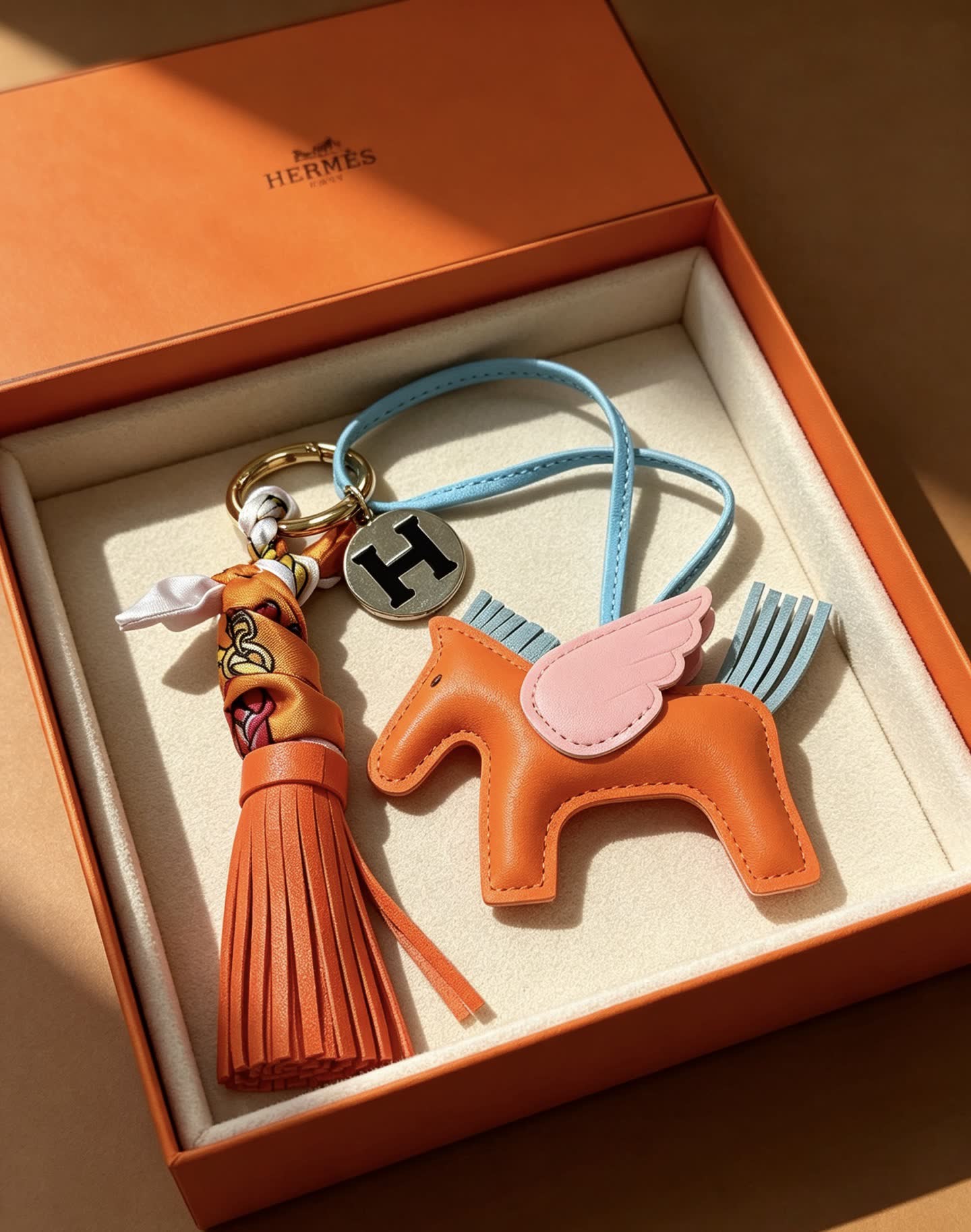 Hermes Hermès Keychain with Pegasus Charm