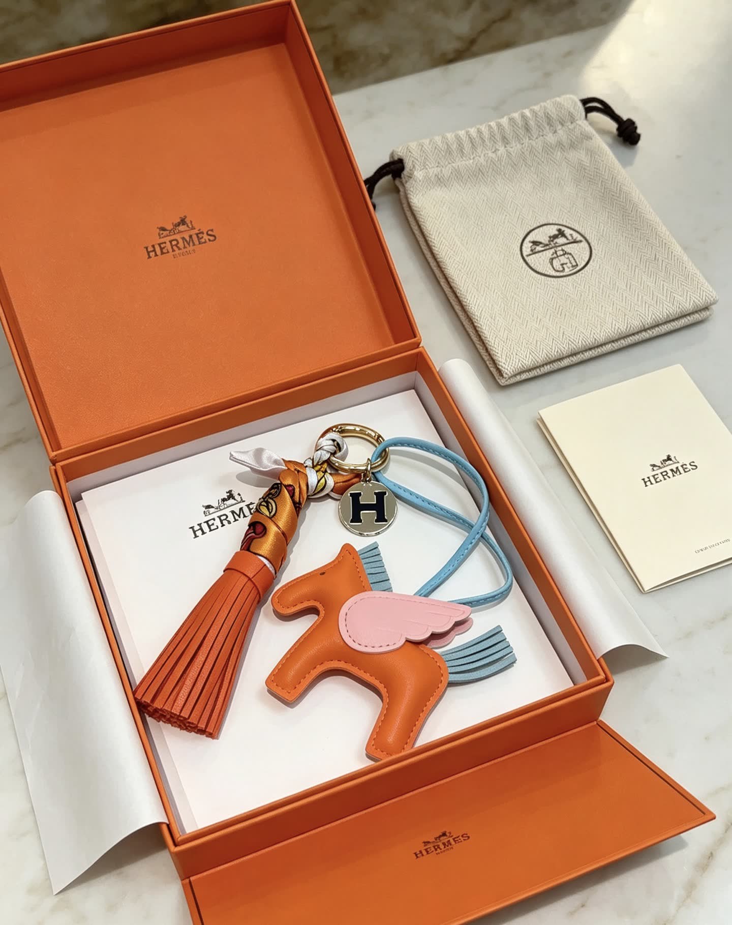 Hermes Hermès Keychain with Pegasus Charm