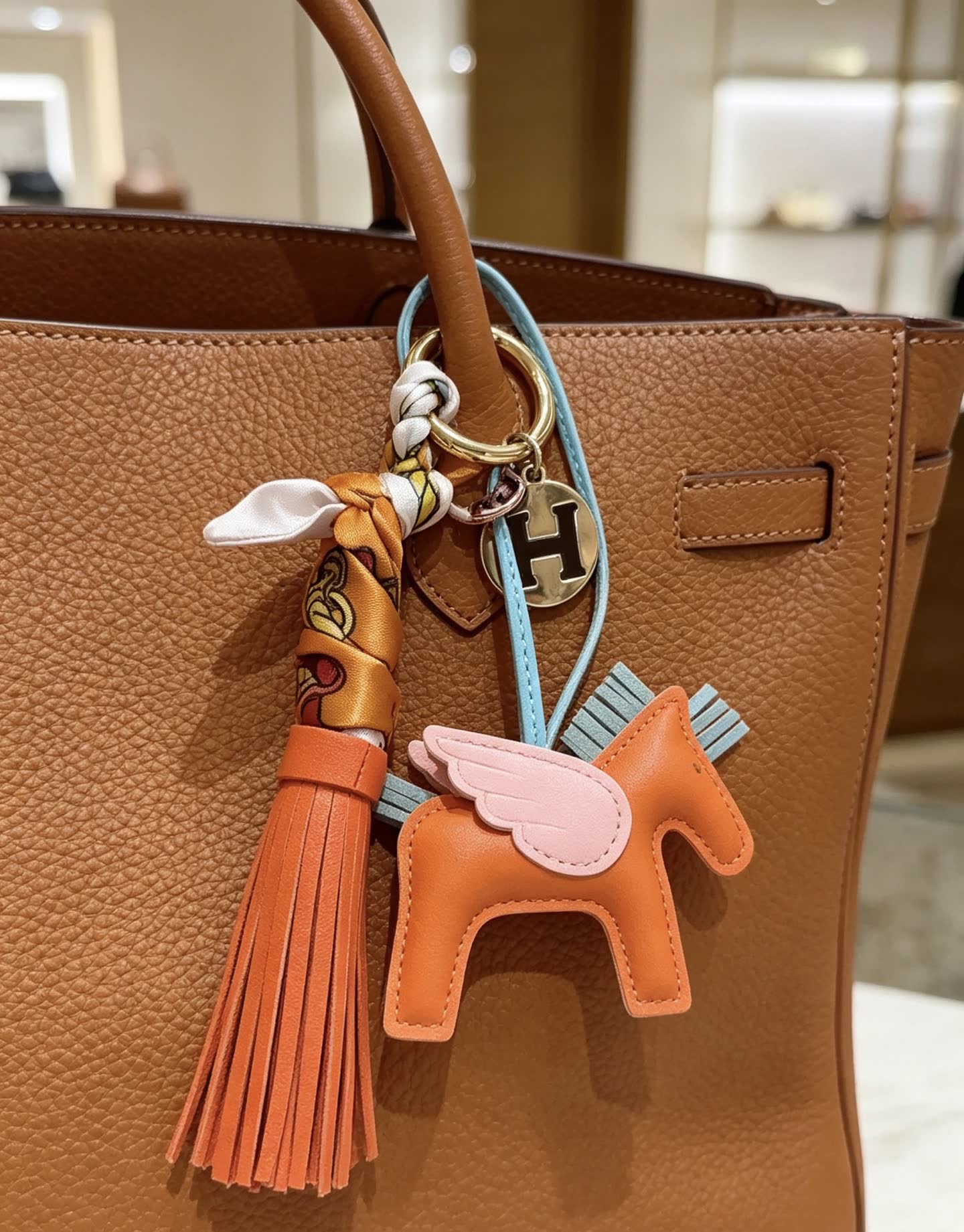 Hermes Hermès Keychain with Pegasus Charm