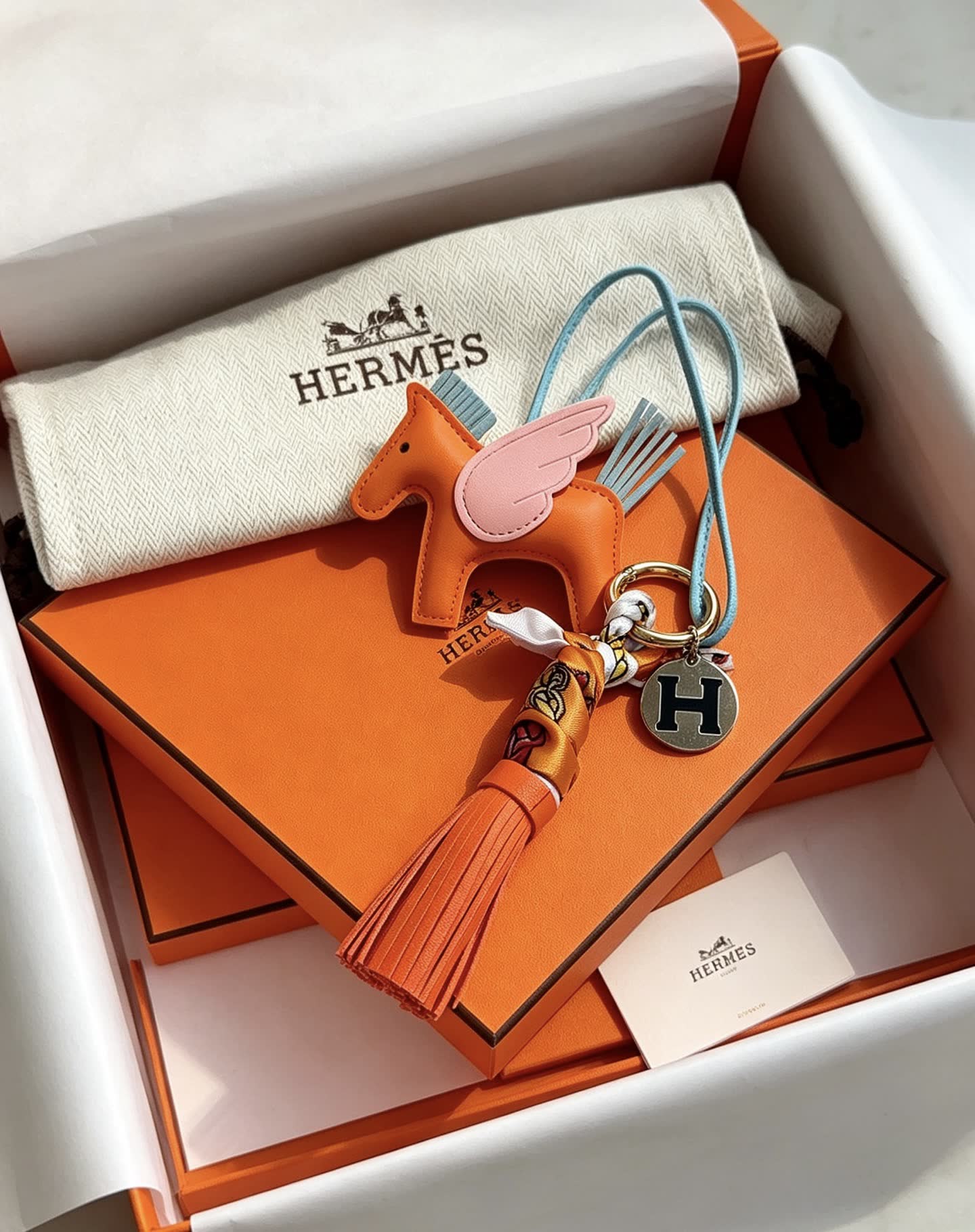 Hermes Hermès Keychain with Pegasus Charm