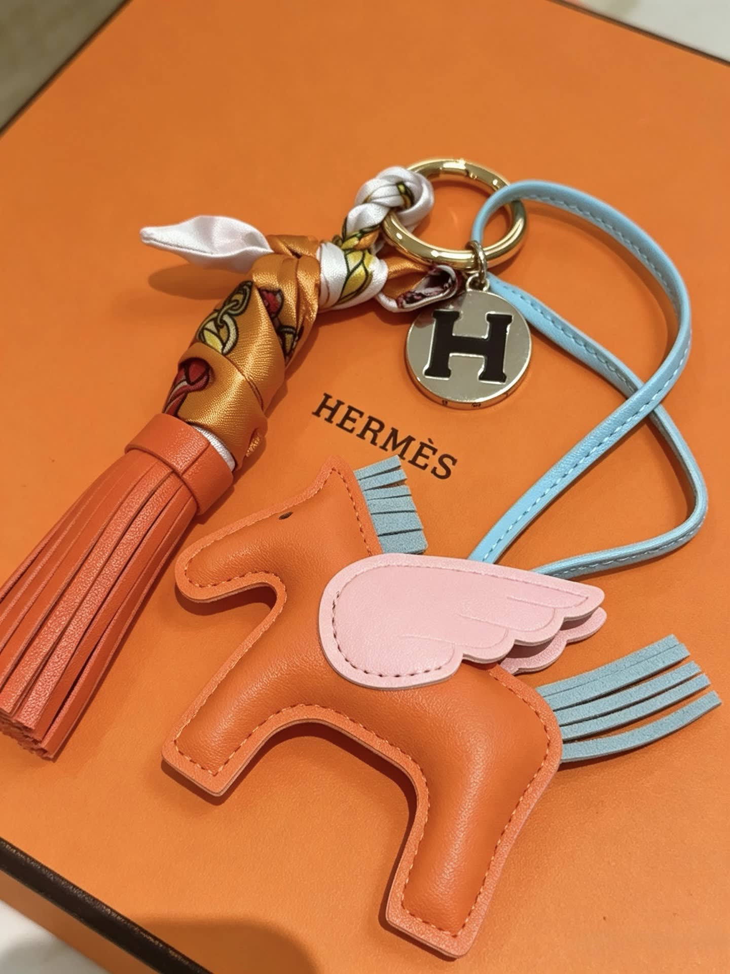 Hermes Hermès Keychain with Pegasus Charm