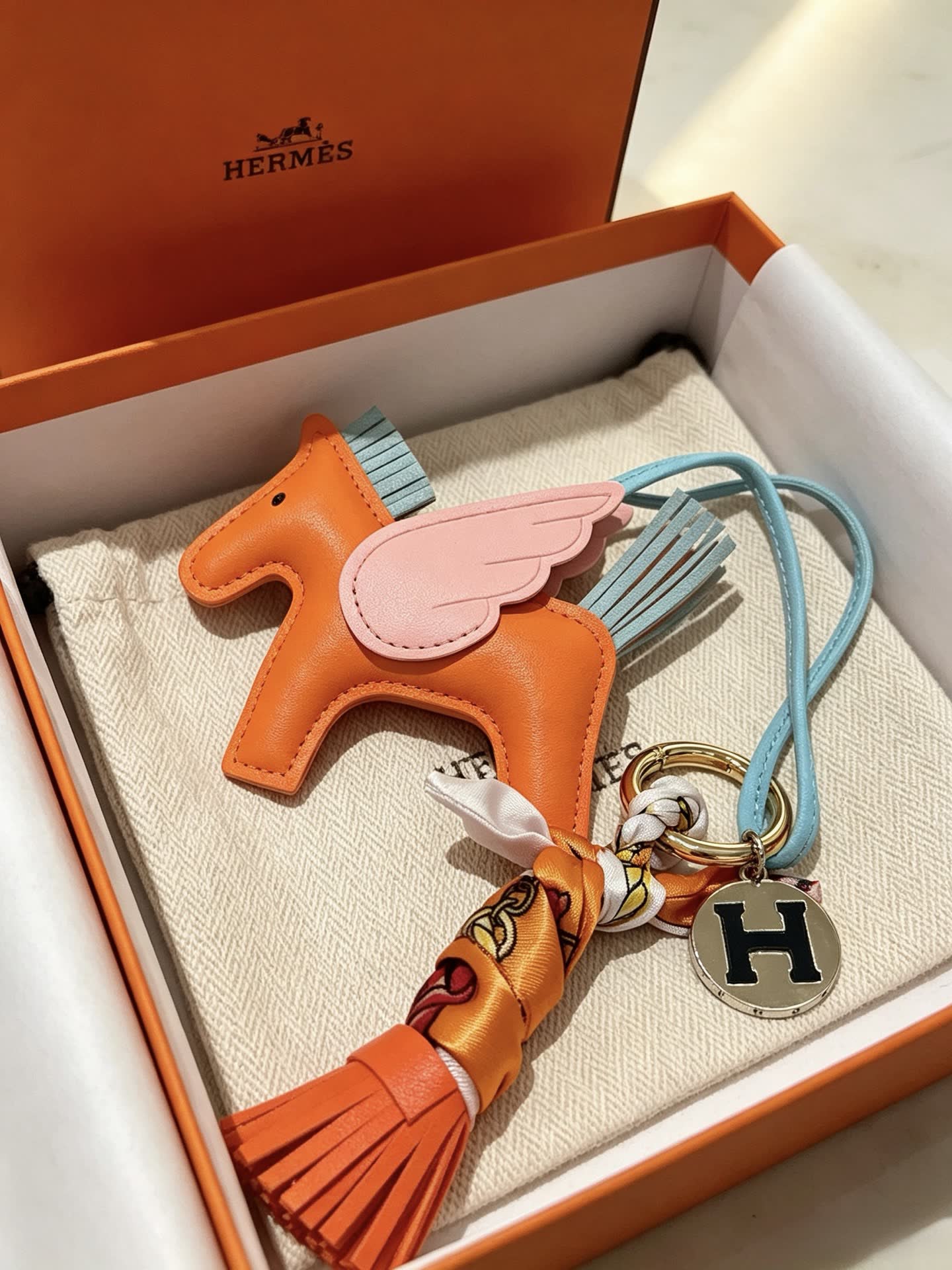 Hermes Hermès Keychain with Pegasus Charm