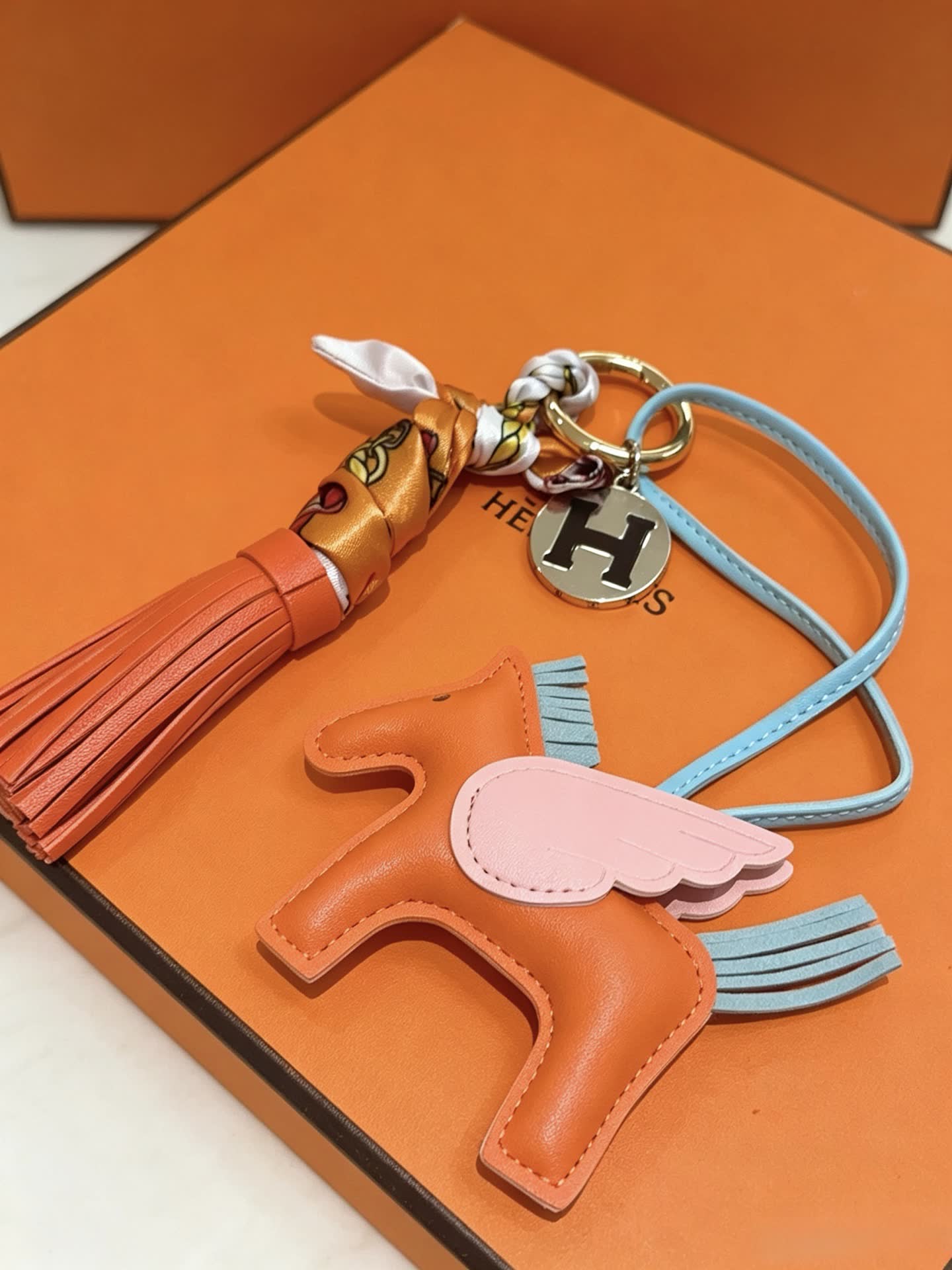Hermes Hermès Keychain with Pegasus Charm