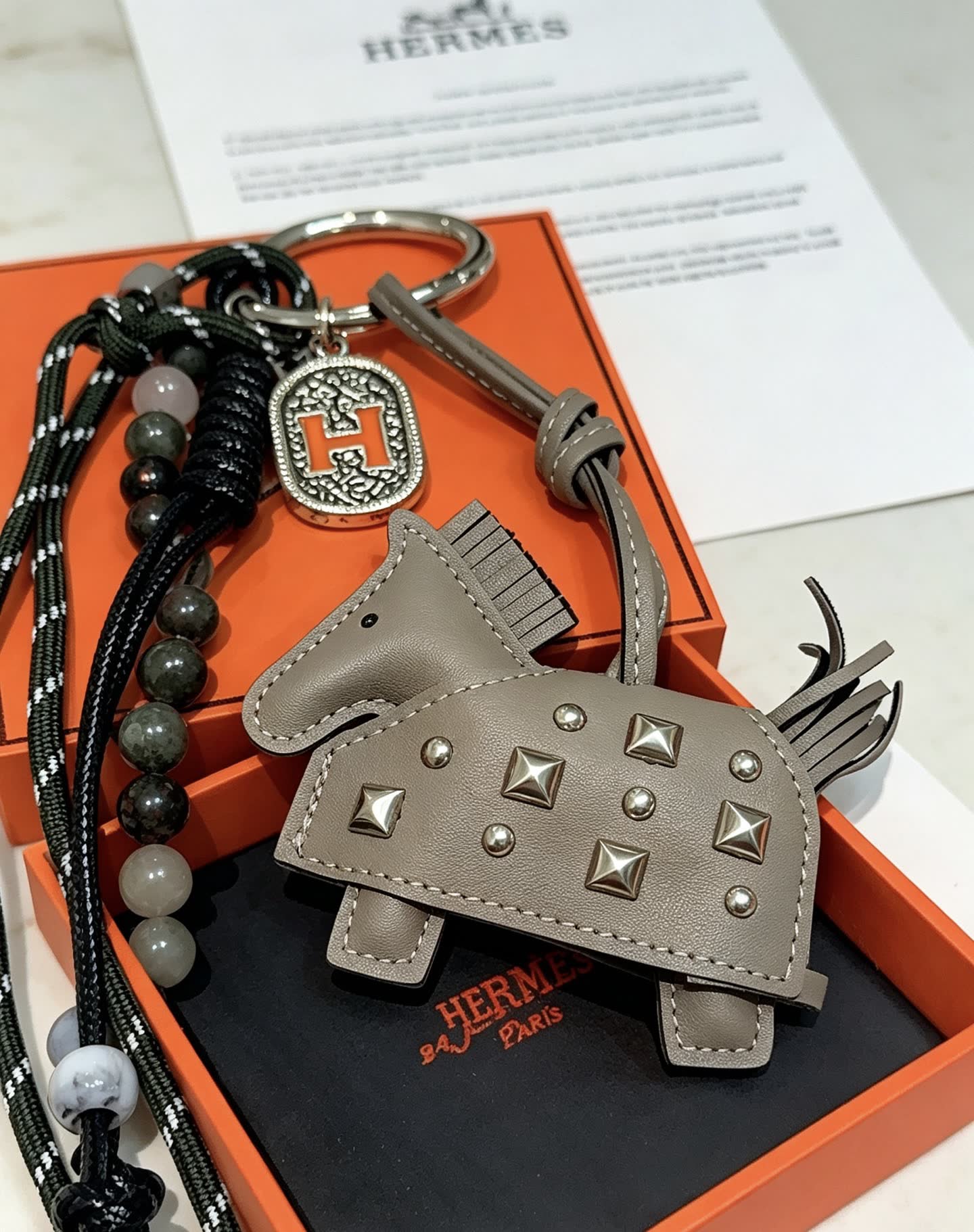 Hermes Hermès Paris Leather Bucket Bag with Keychain Charm