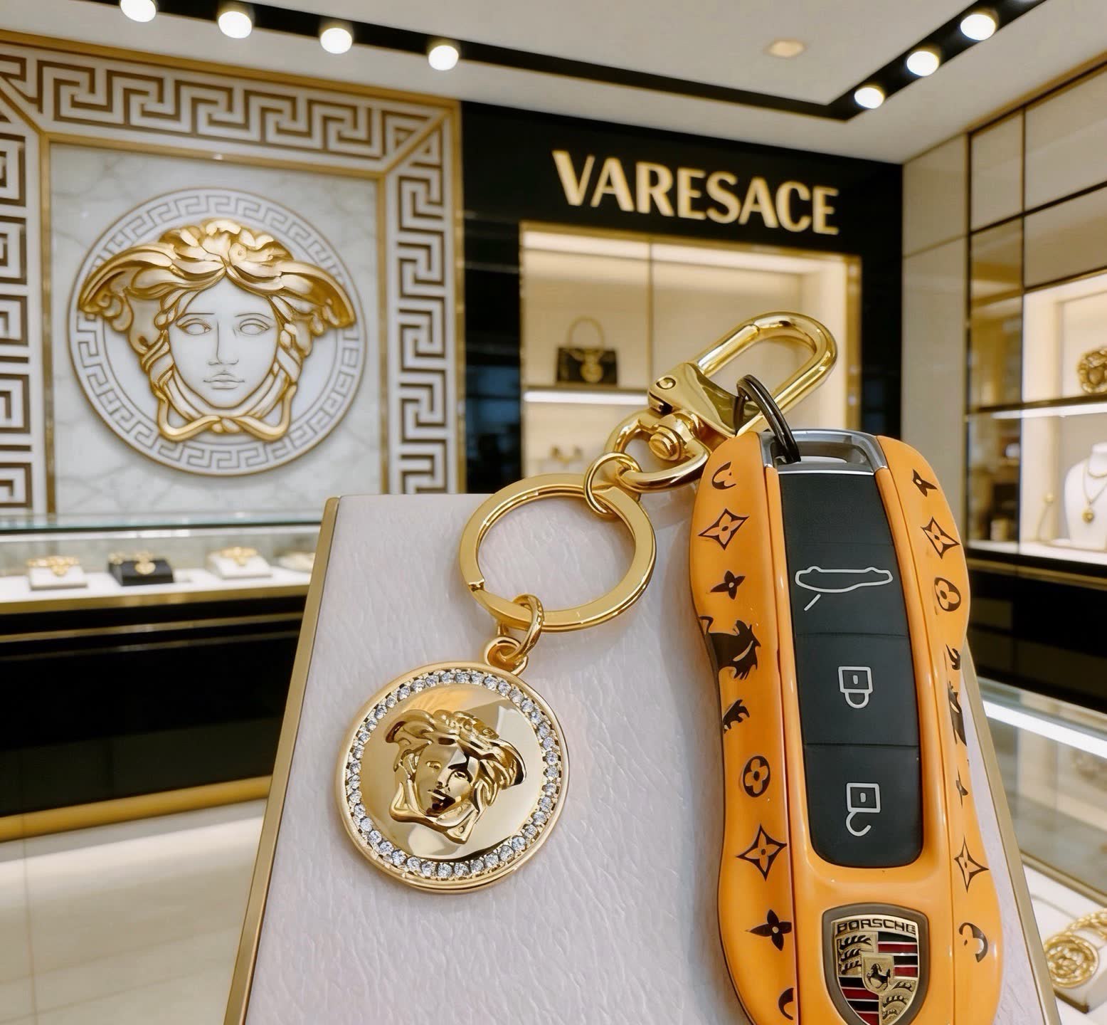 Versace Medusa Head Keychain