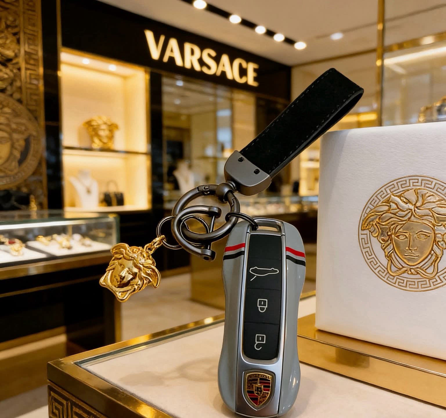 Versace Medusa Head Keychain