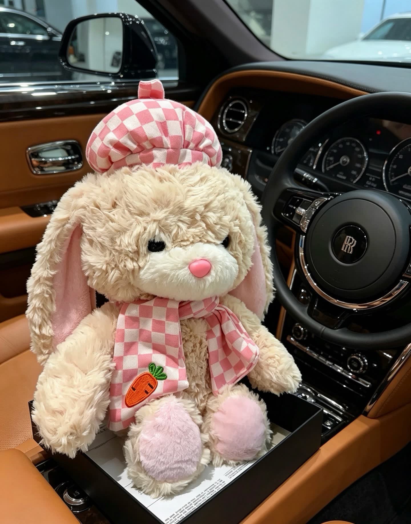 Balenciaga - Bunny Rabbit with Checkered Scarf and Hat