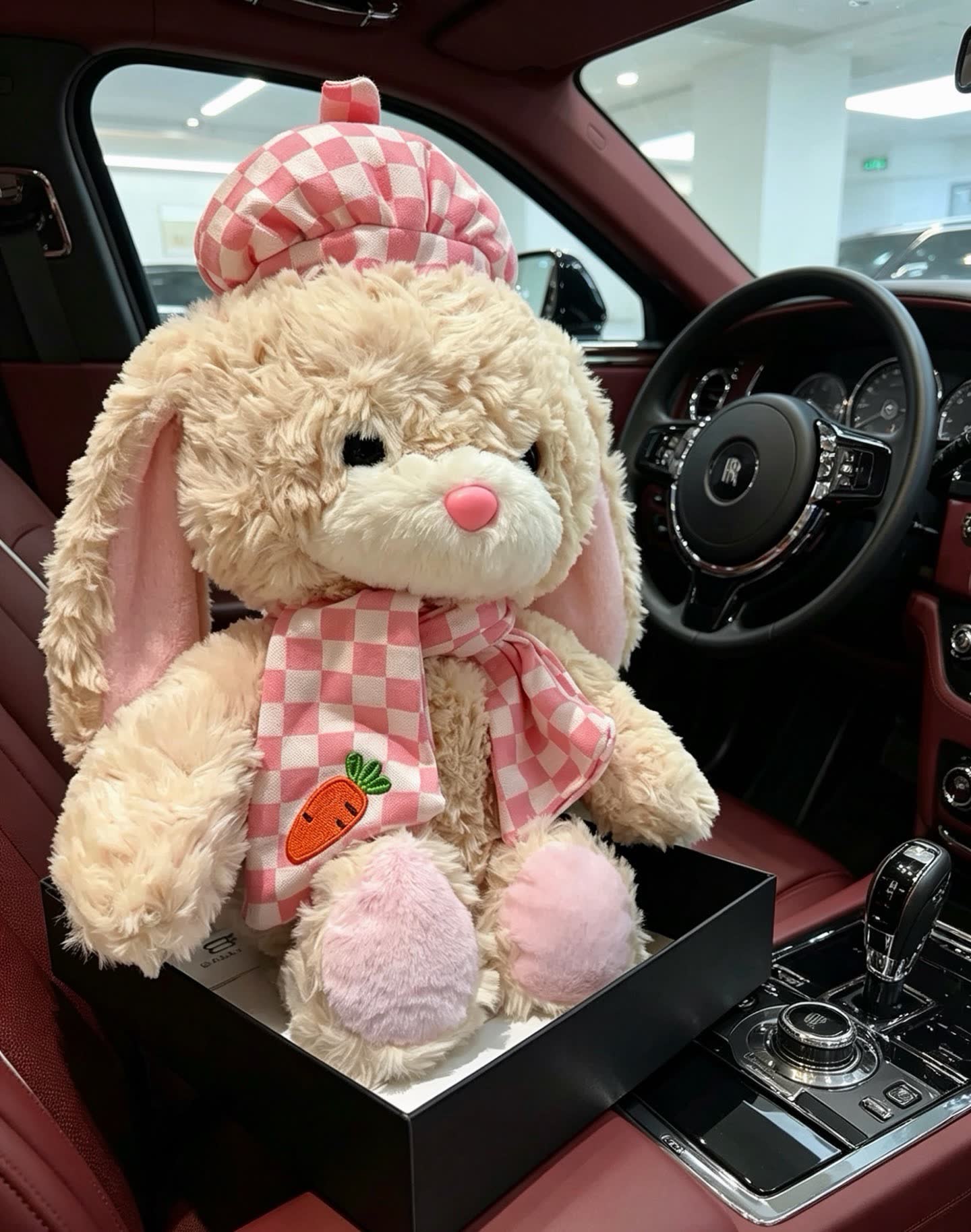 Balenciaga - Bunny Rabbit with Checkered Scarf and Hat