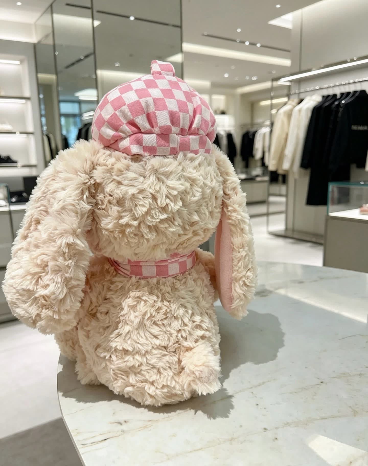 Balenciaga - Bunny Rabbit with Checkered Scarf and Hat