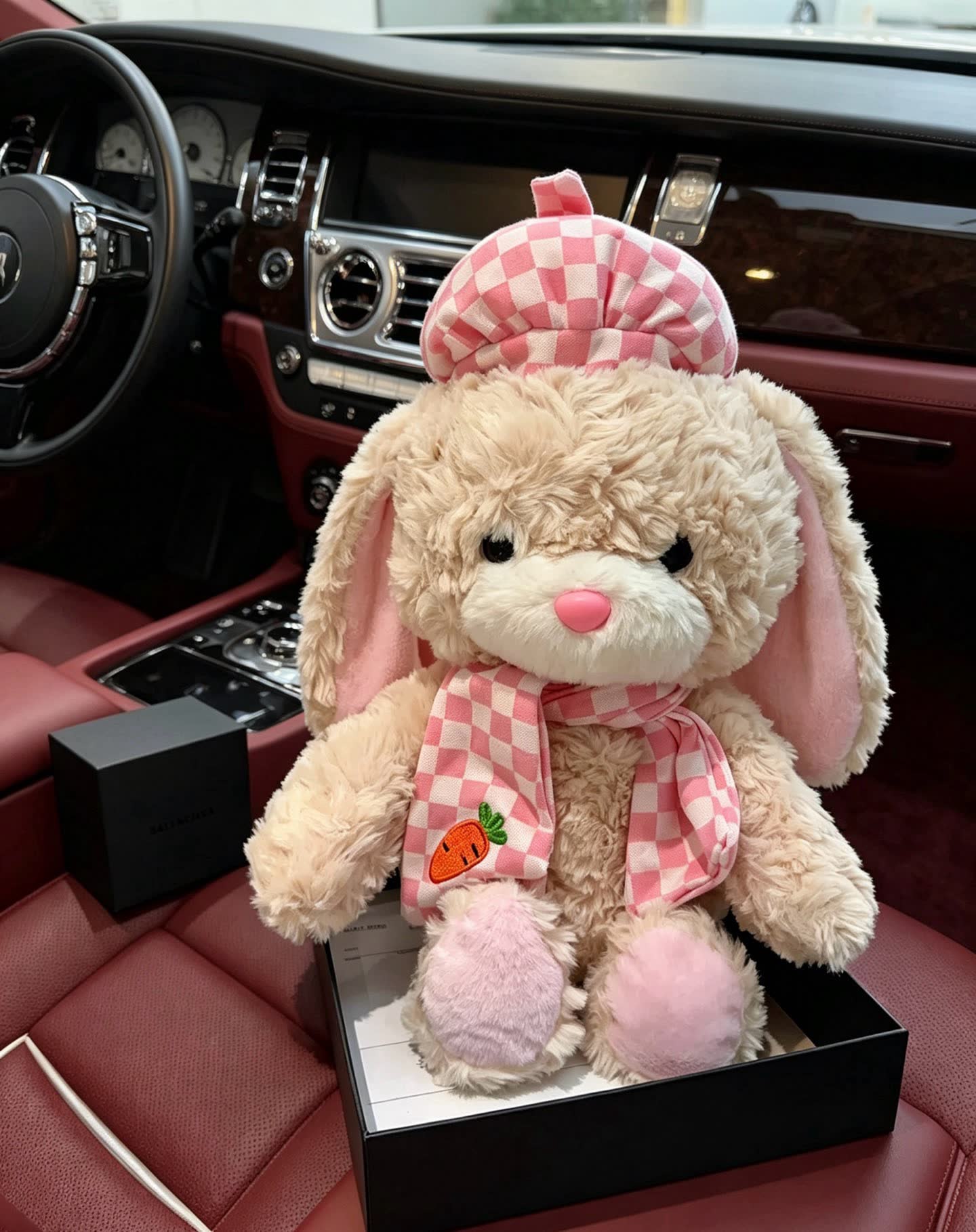 Balenciaga - Bunny Rabbit with Checkered Scarf and Hat