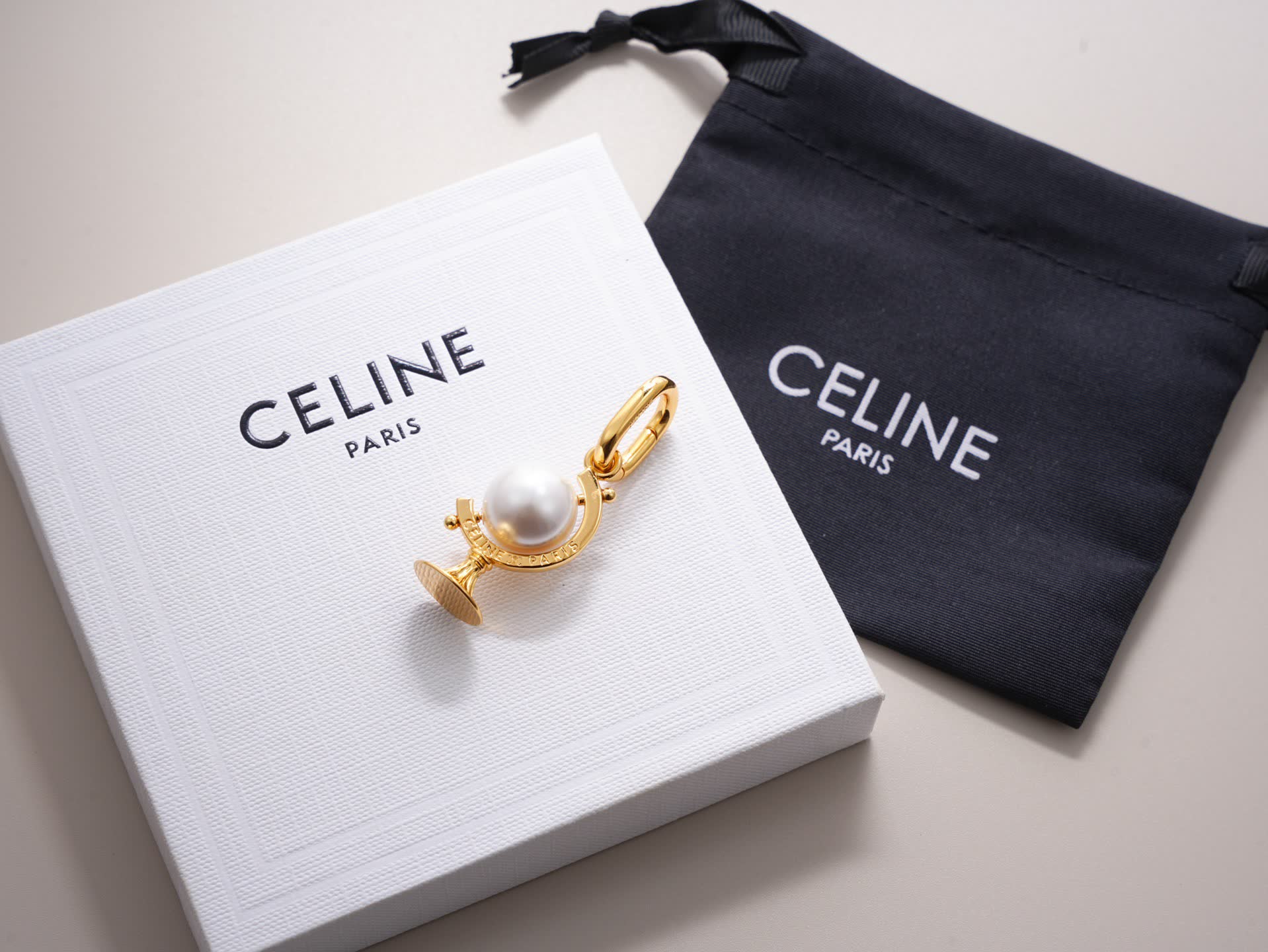 Celine Gold and Pearl Charm