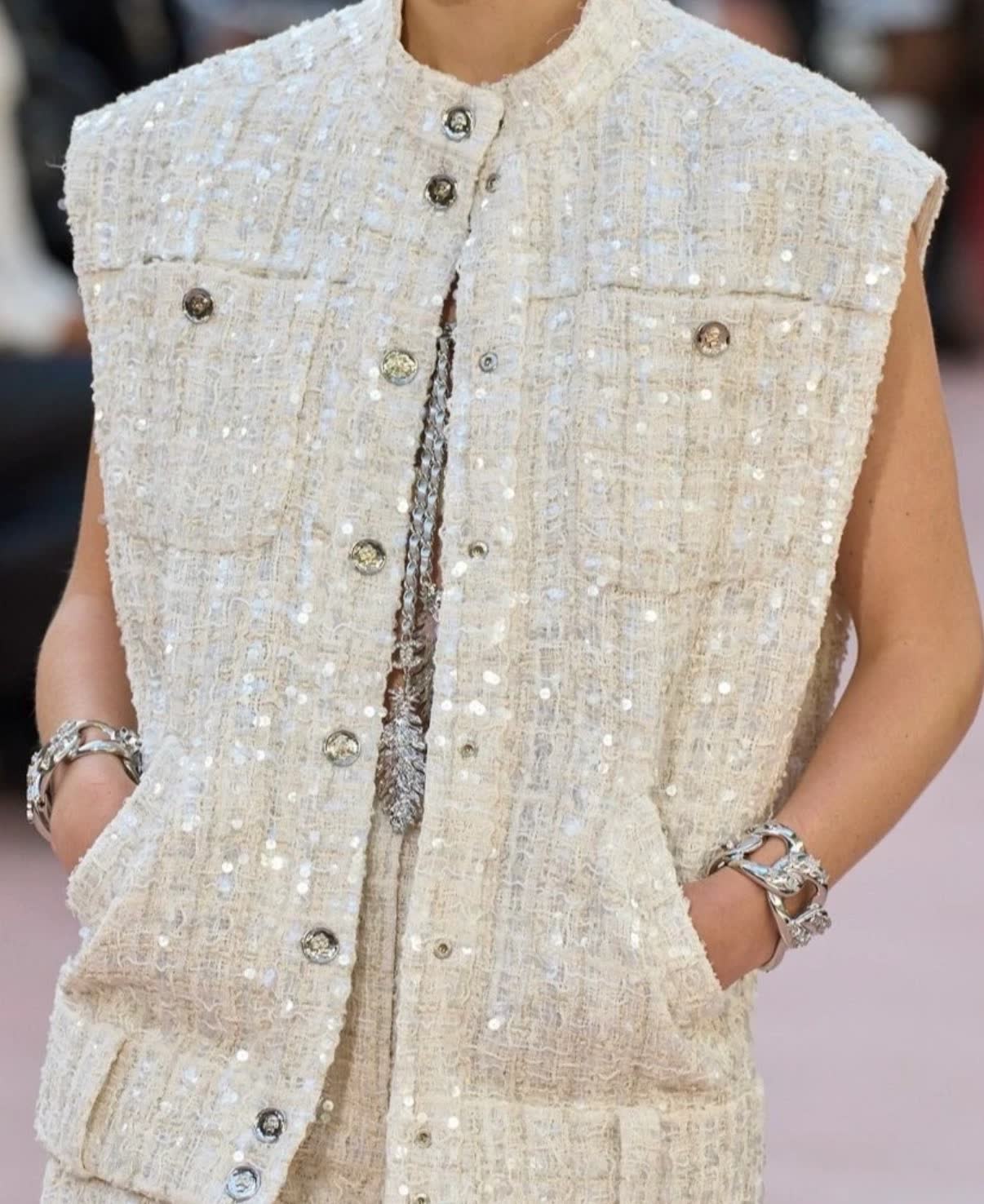 Chanel Sequined Tweed Vest