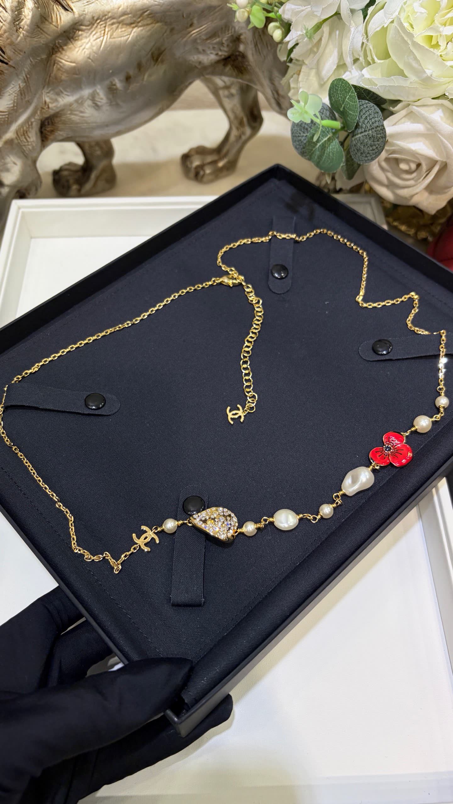 Chanel Pearl and Crystal Belt
