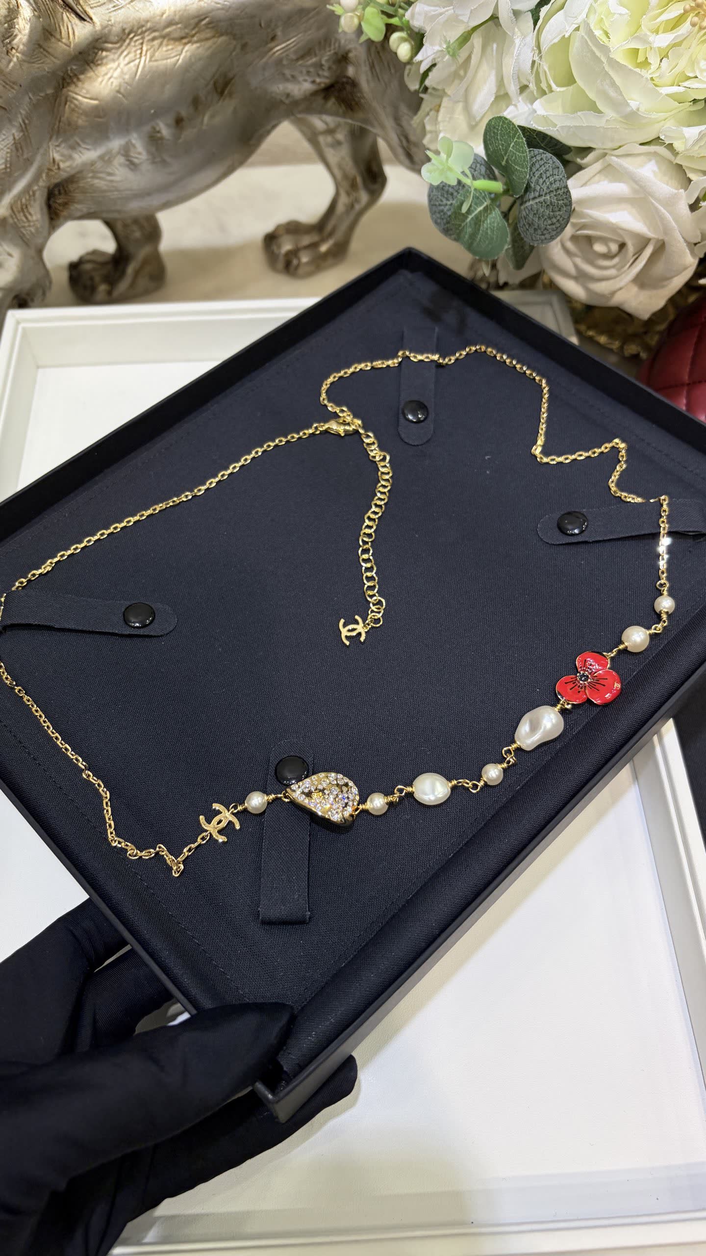 Chanel Pearl and Crystal Belt