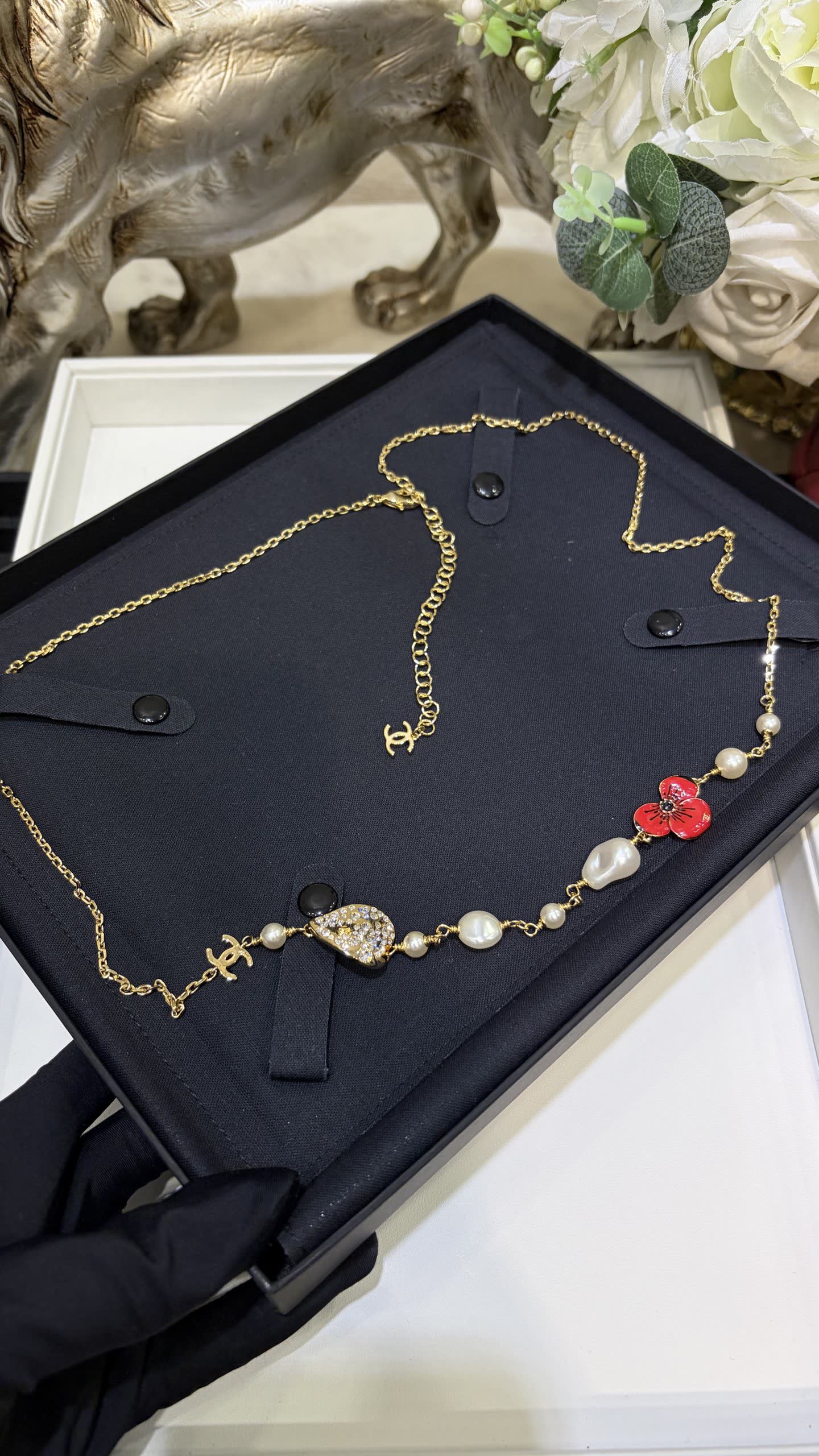 Chanel Pearl and Crystal Belt