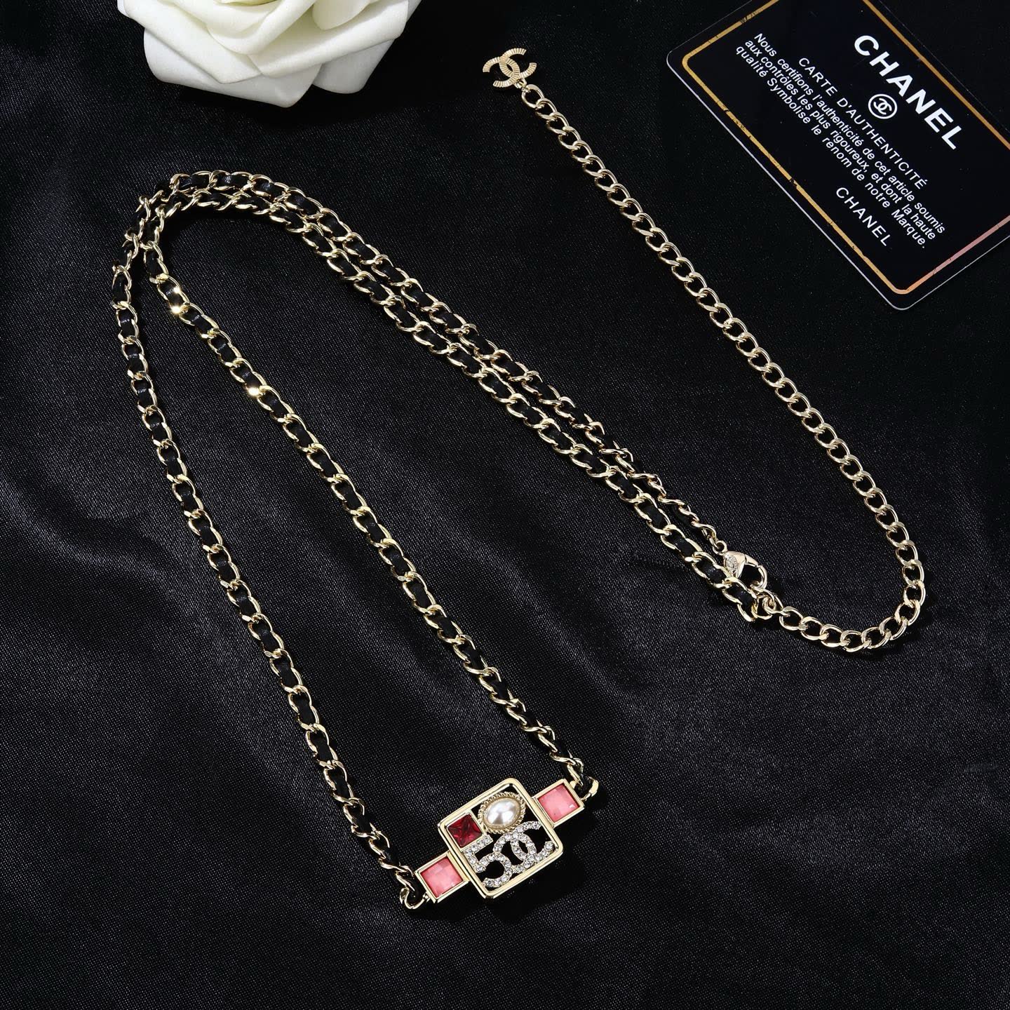 Chanel Chain Belt with CC Logo and Gemstones