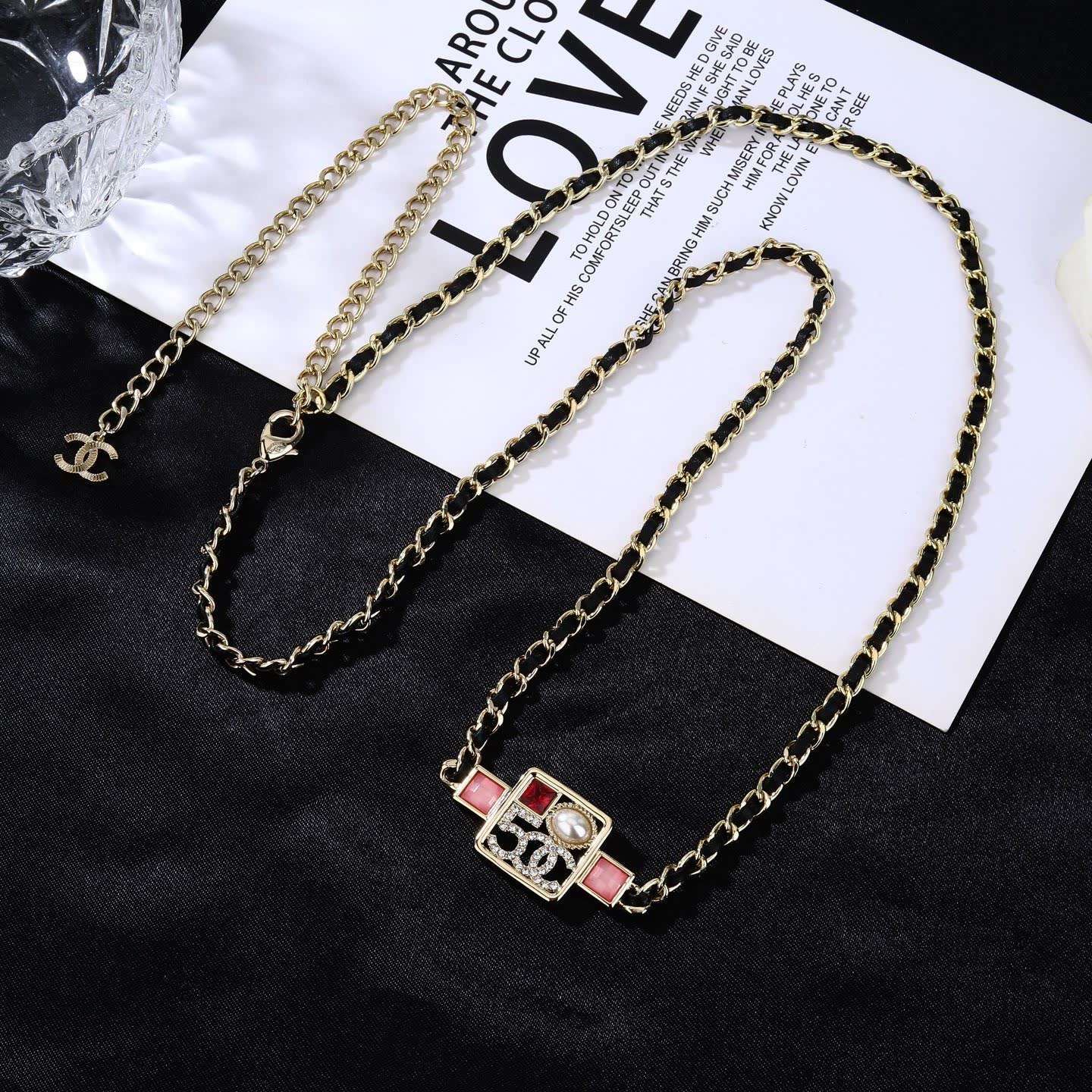 Chanel Chain Belt with CC Logo and Gemstones