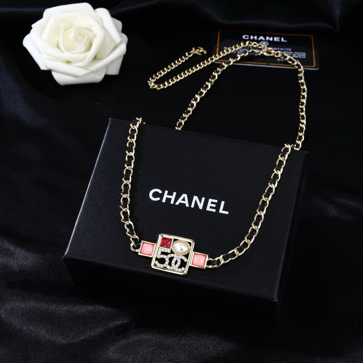 Chanel Chain Belt with CC Logo and Gemstones