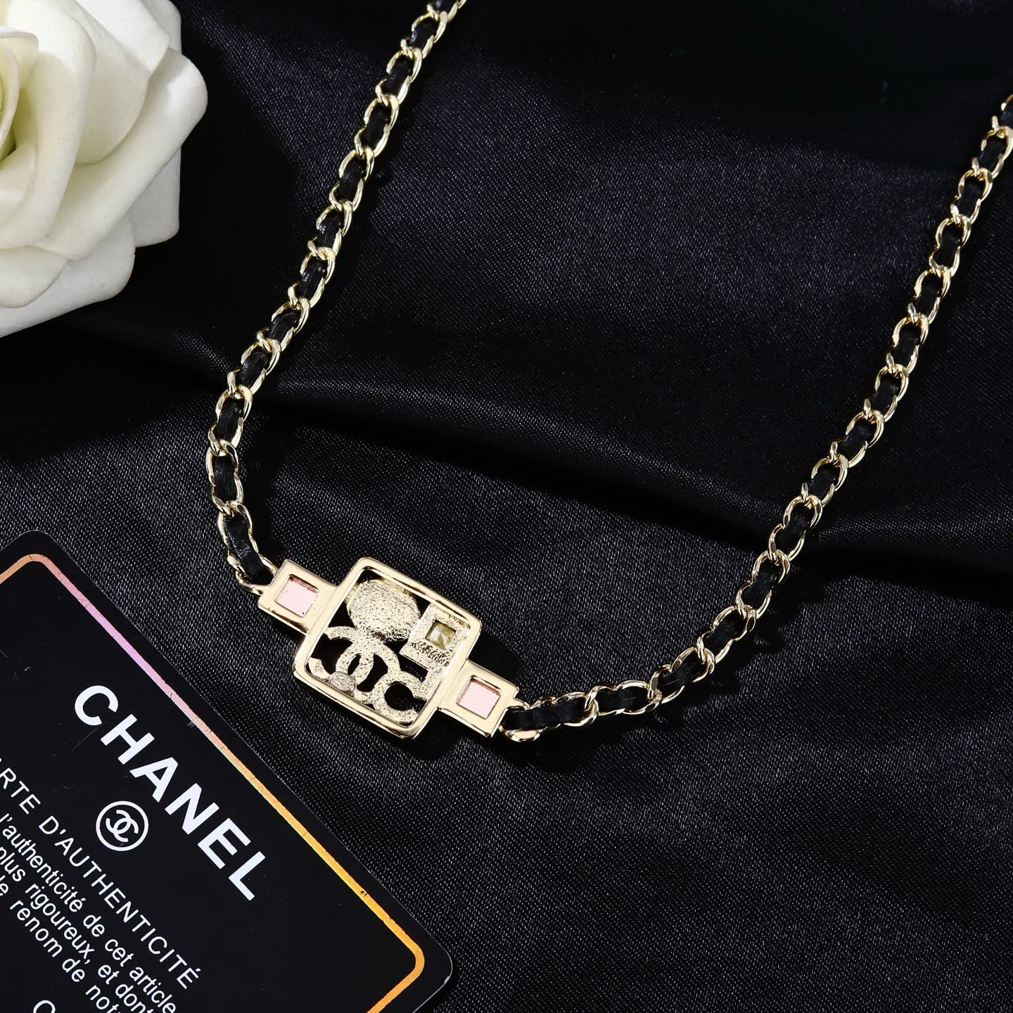Chanel Chain Belt with CC Logo and Gemstones