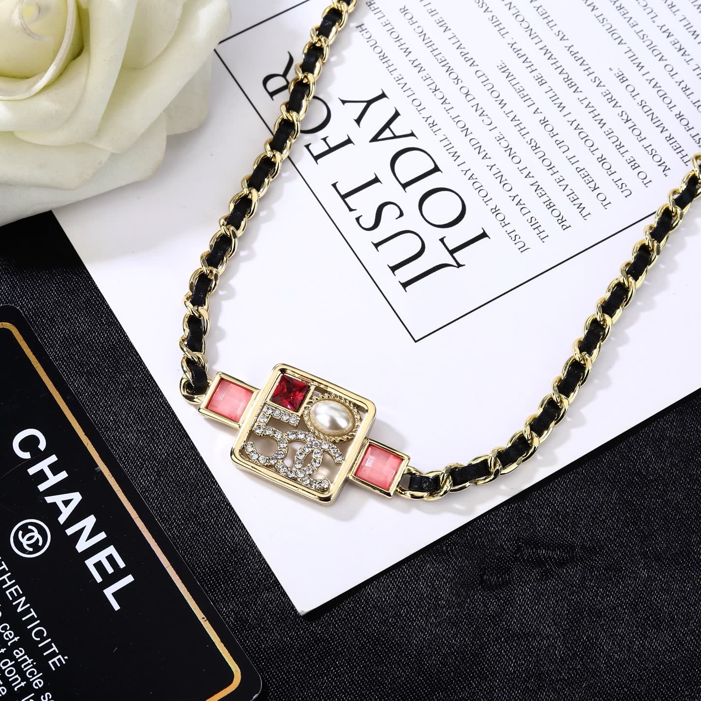 Chanel Chain Belt with CC Logo and Gemstones
