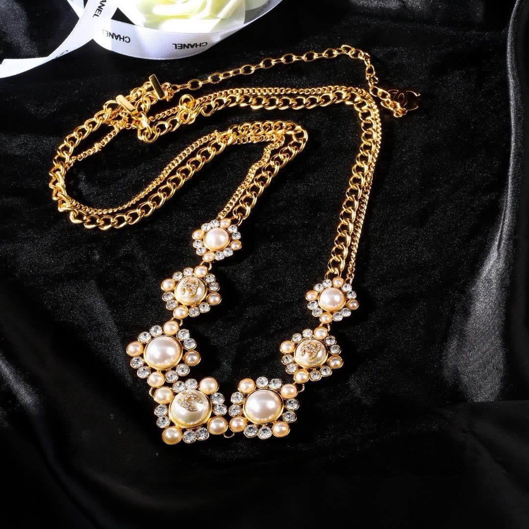 Chanel Gold Chain Belt with Pearl and Crystal Embellishments