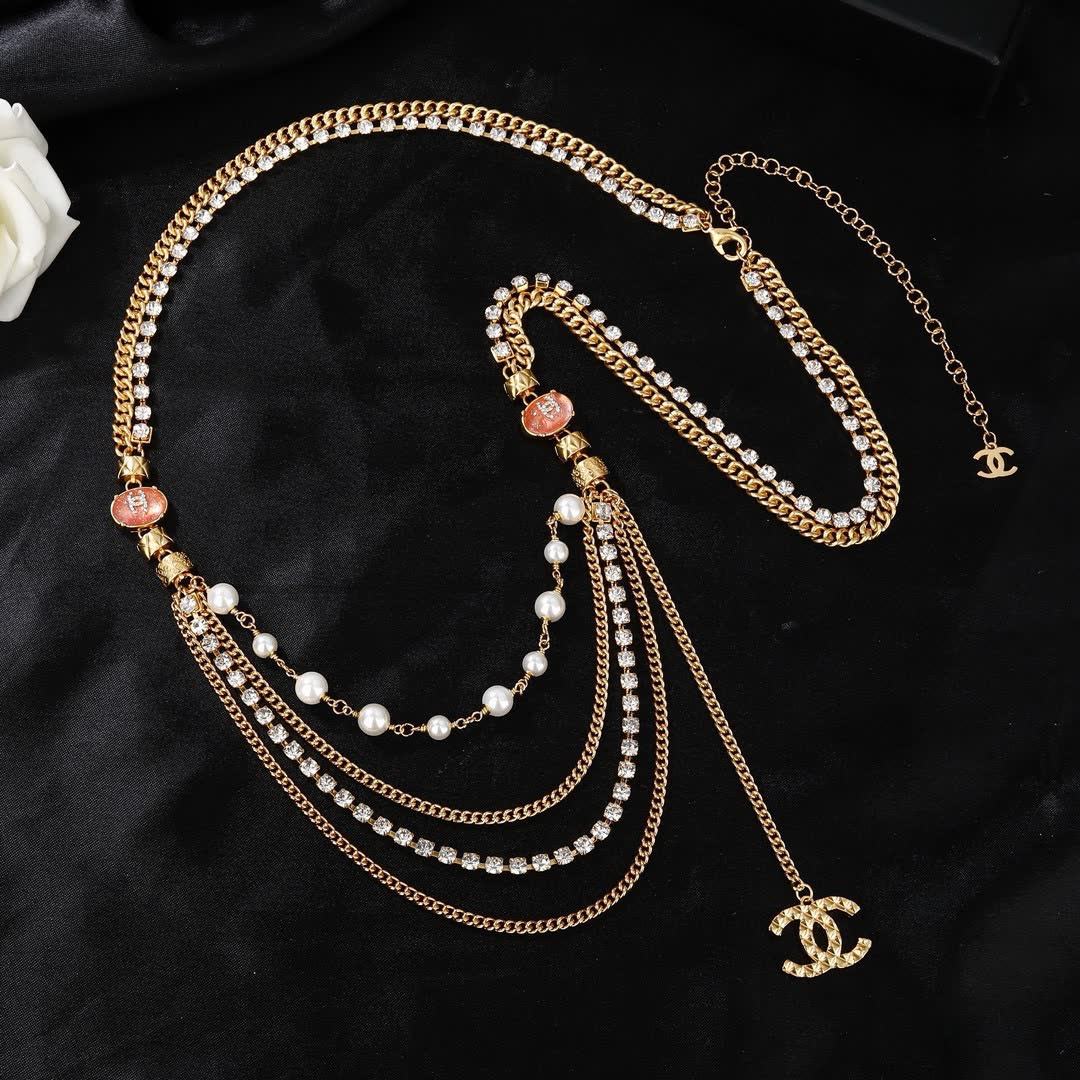 Chanel Gold Chain Belt with Pearls and CC Logo