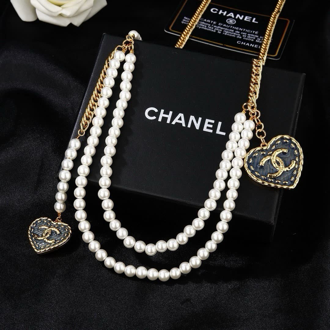 Chanel Pearl Belt with Heart Charms