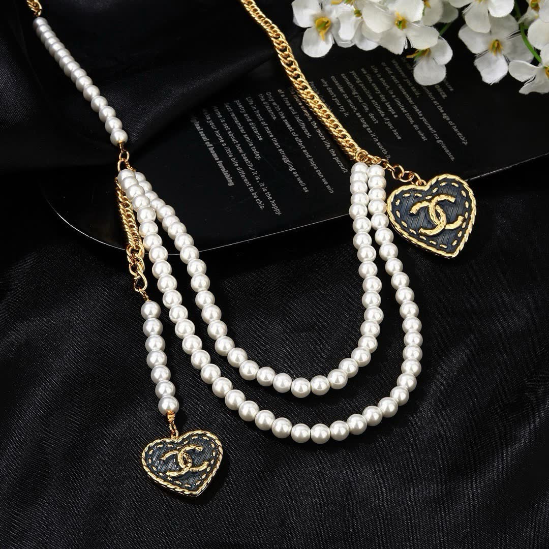 Chanel Pearl Belt with Heart Charms