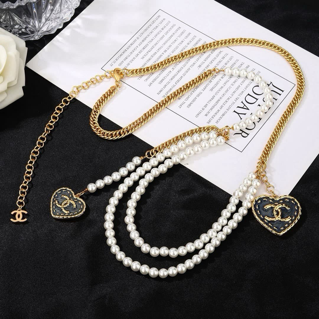 Chanel Pearl Belt with Heart Charms