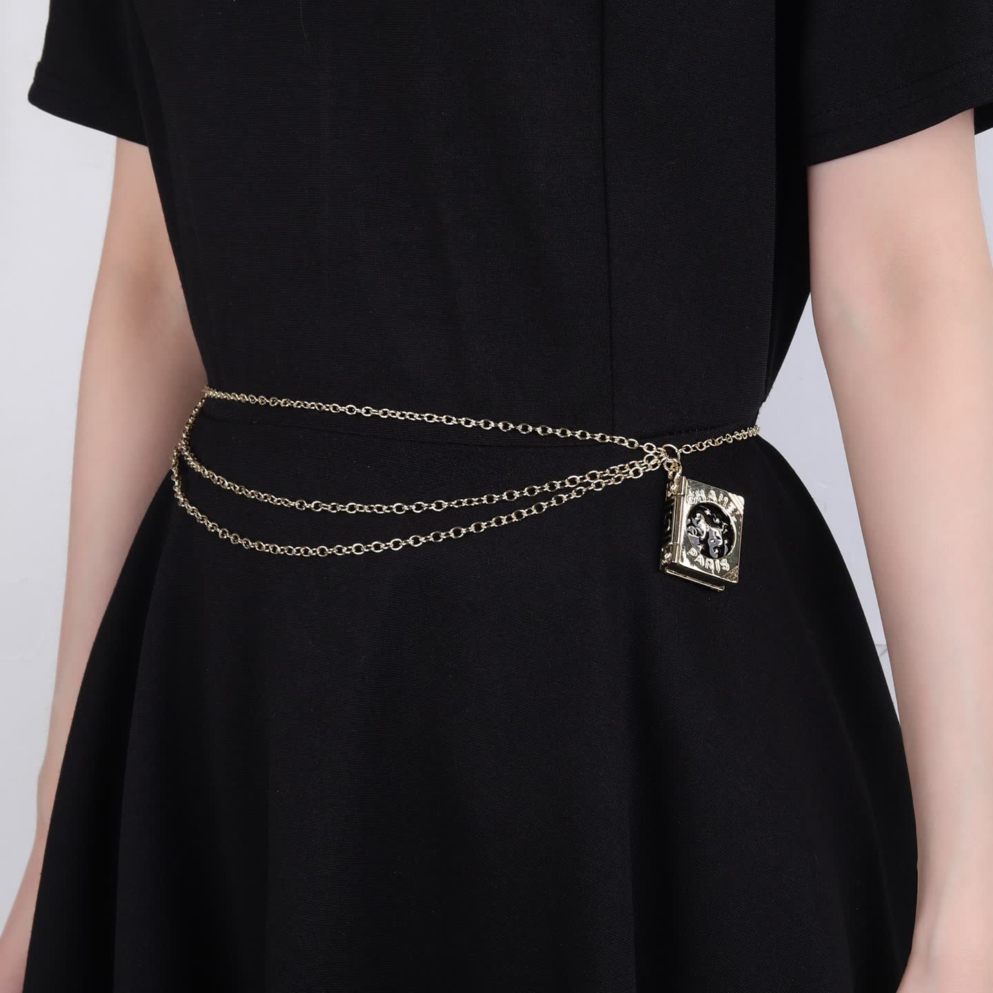 Chanel Gold Chain Belt with Book Charm