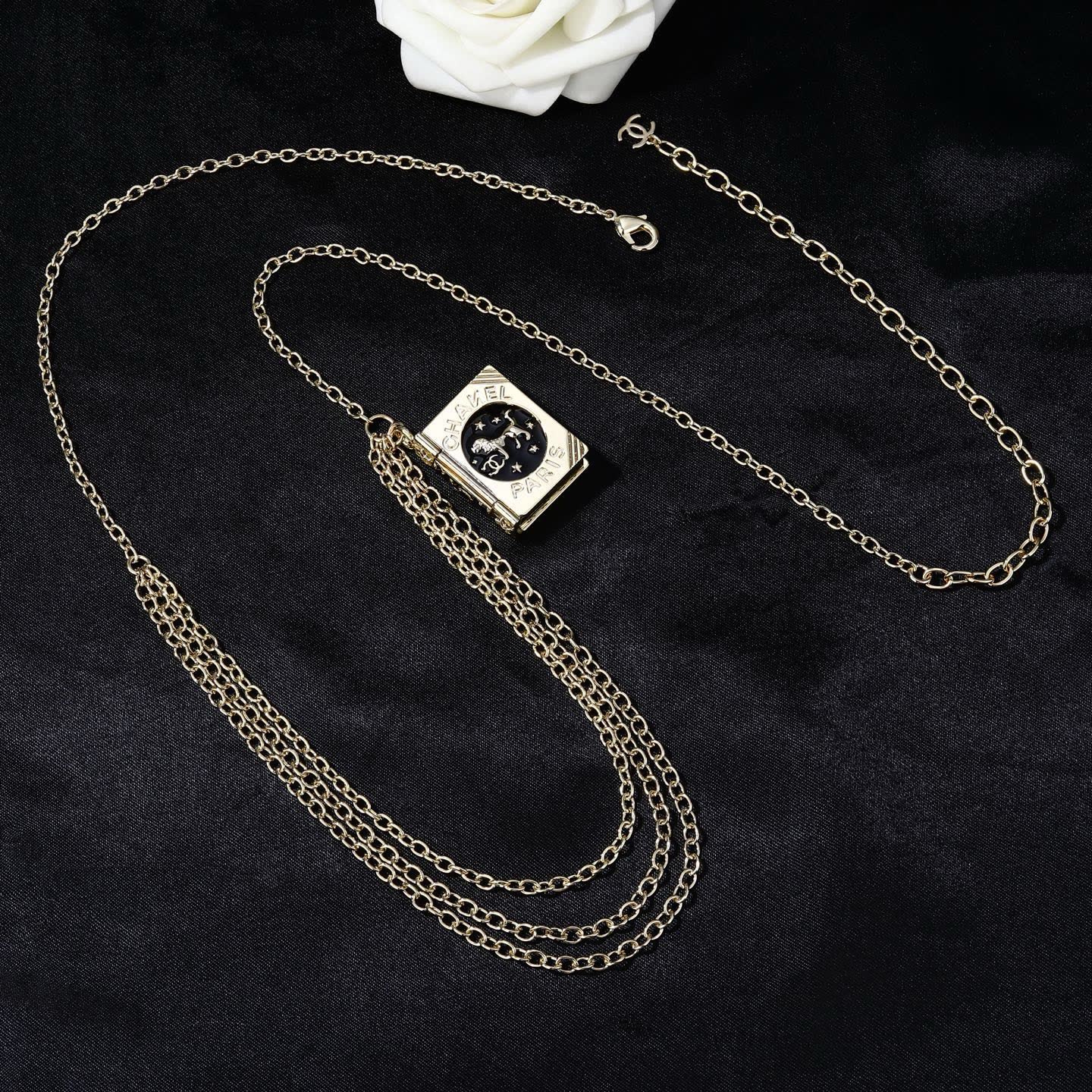 Chanel Gold Chain Belt with Book Charm