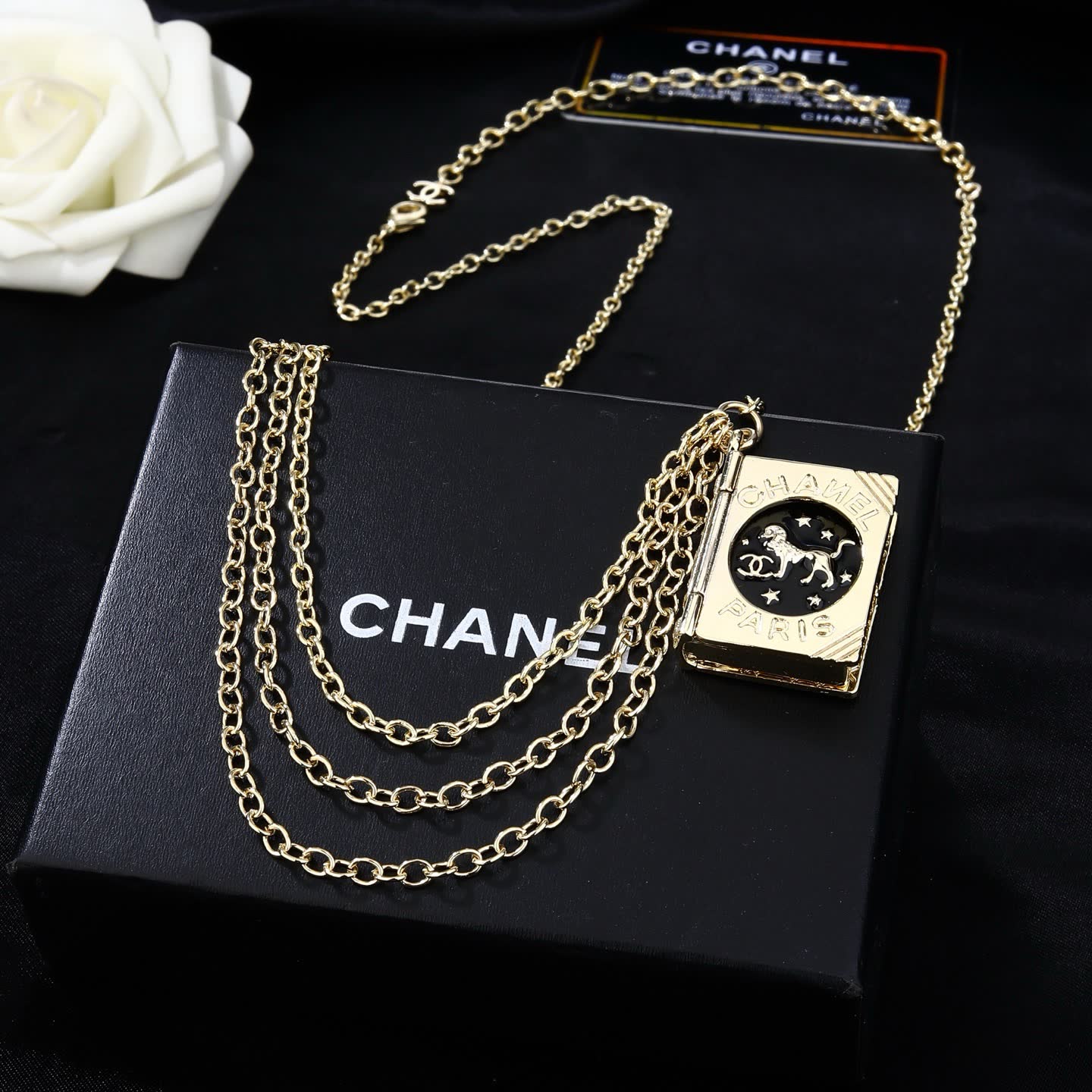 Chanel Gold Chain Belt with Book Charm