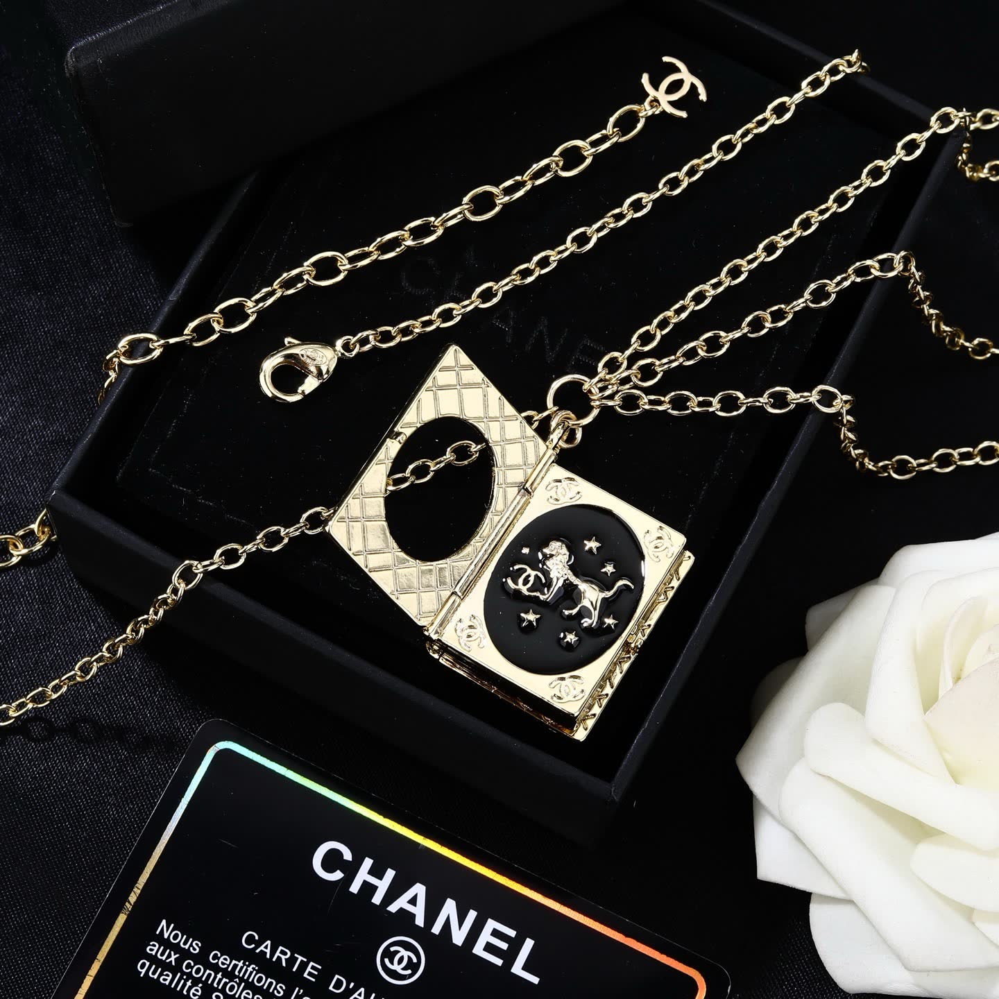 Chanel Gold Chain Belt with Book Charm