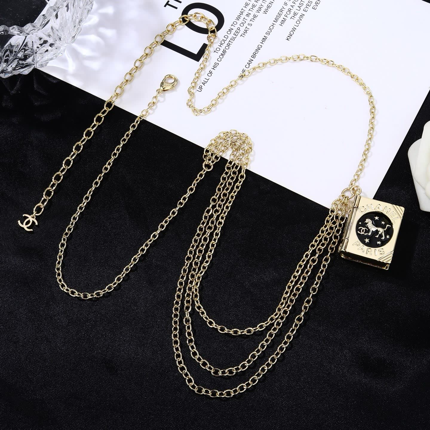 Chanel Gold Chain Belt with Book Charm