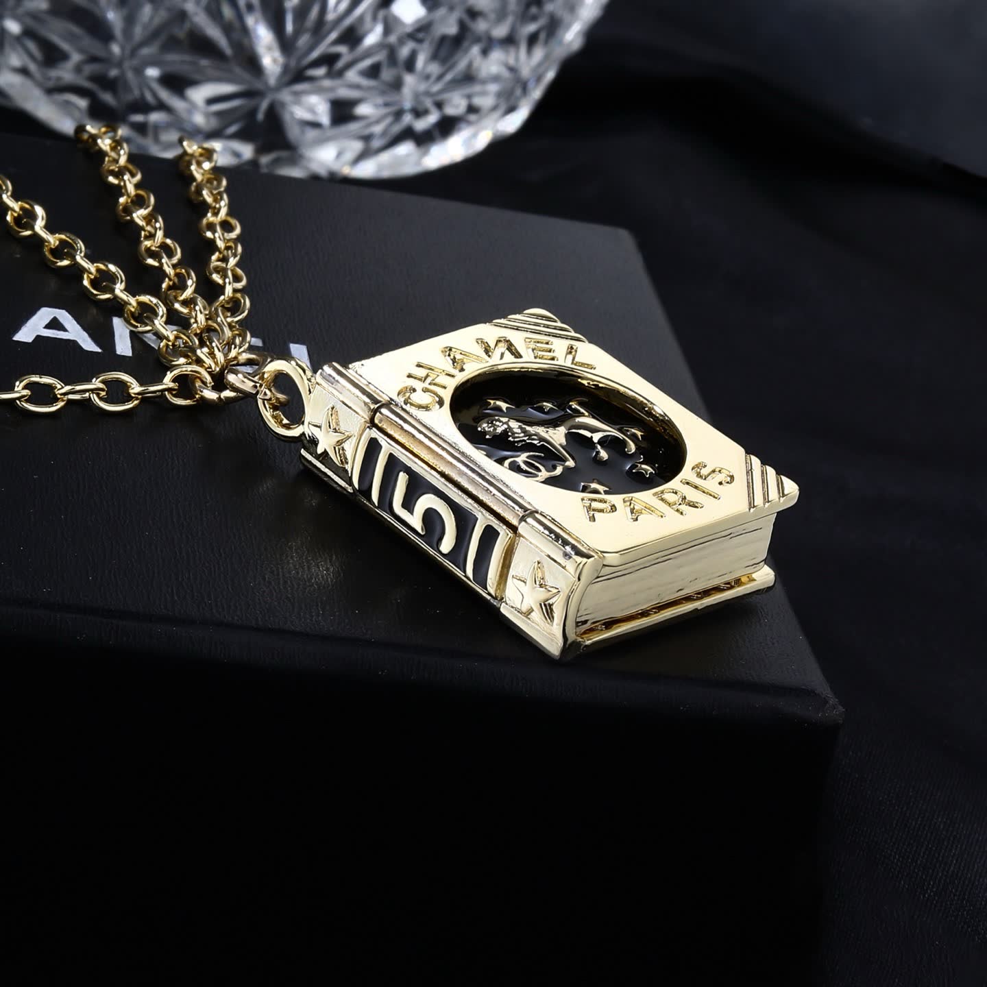 Chanel Gold Chain Belt with Book Charm