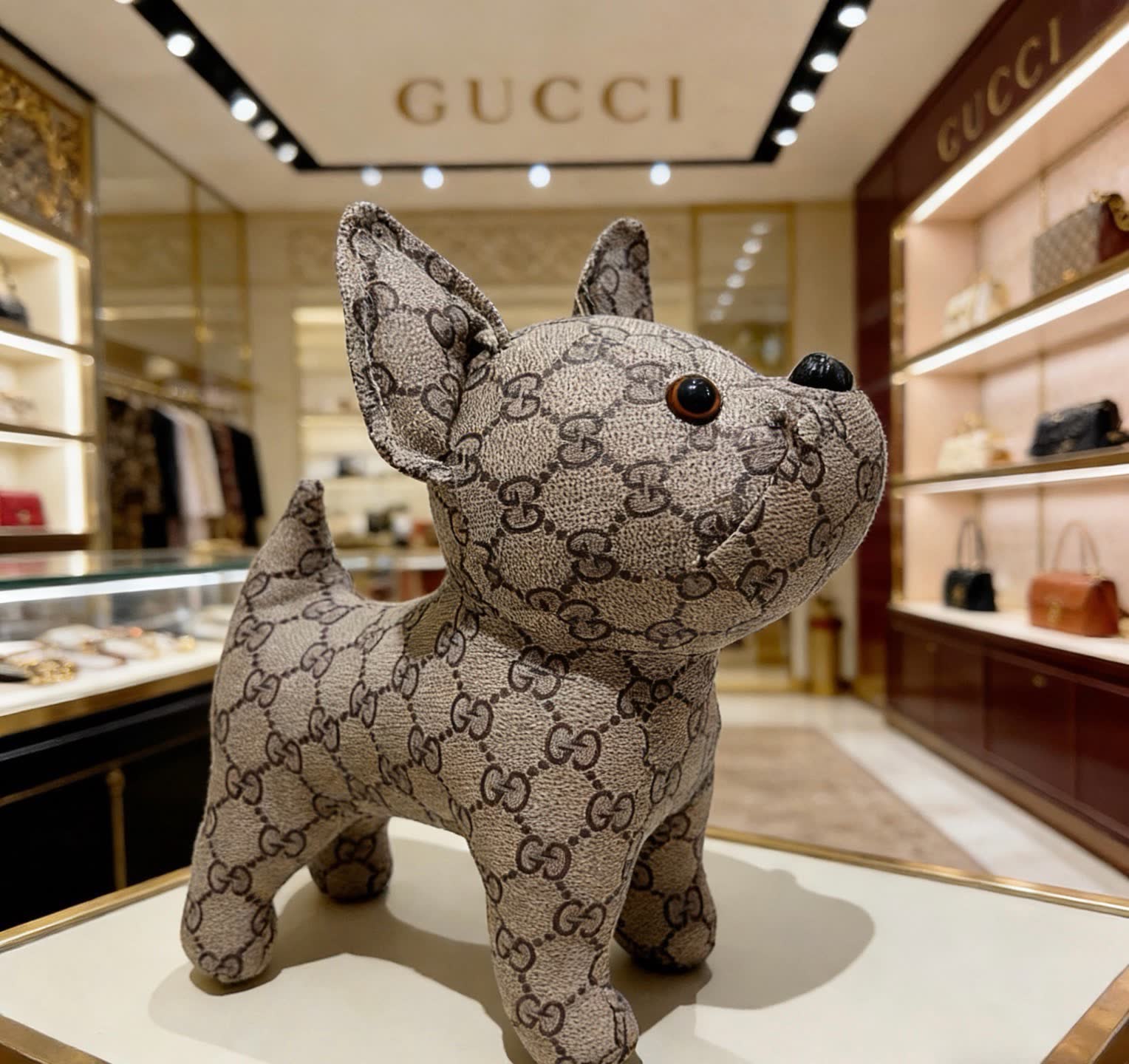 Gucci Dog Sculpture
