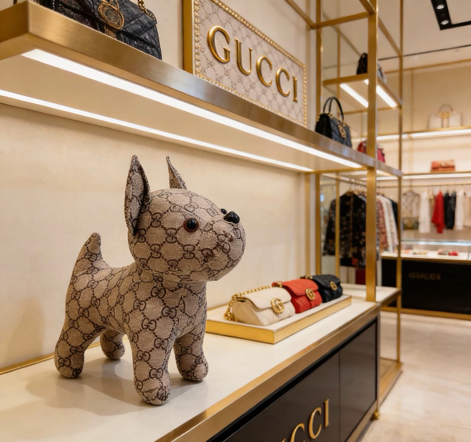 Gucci Dog Sculpture