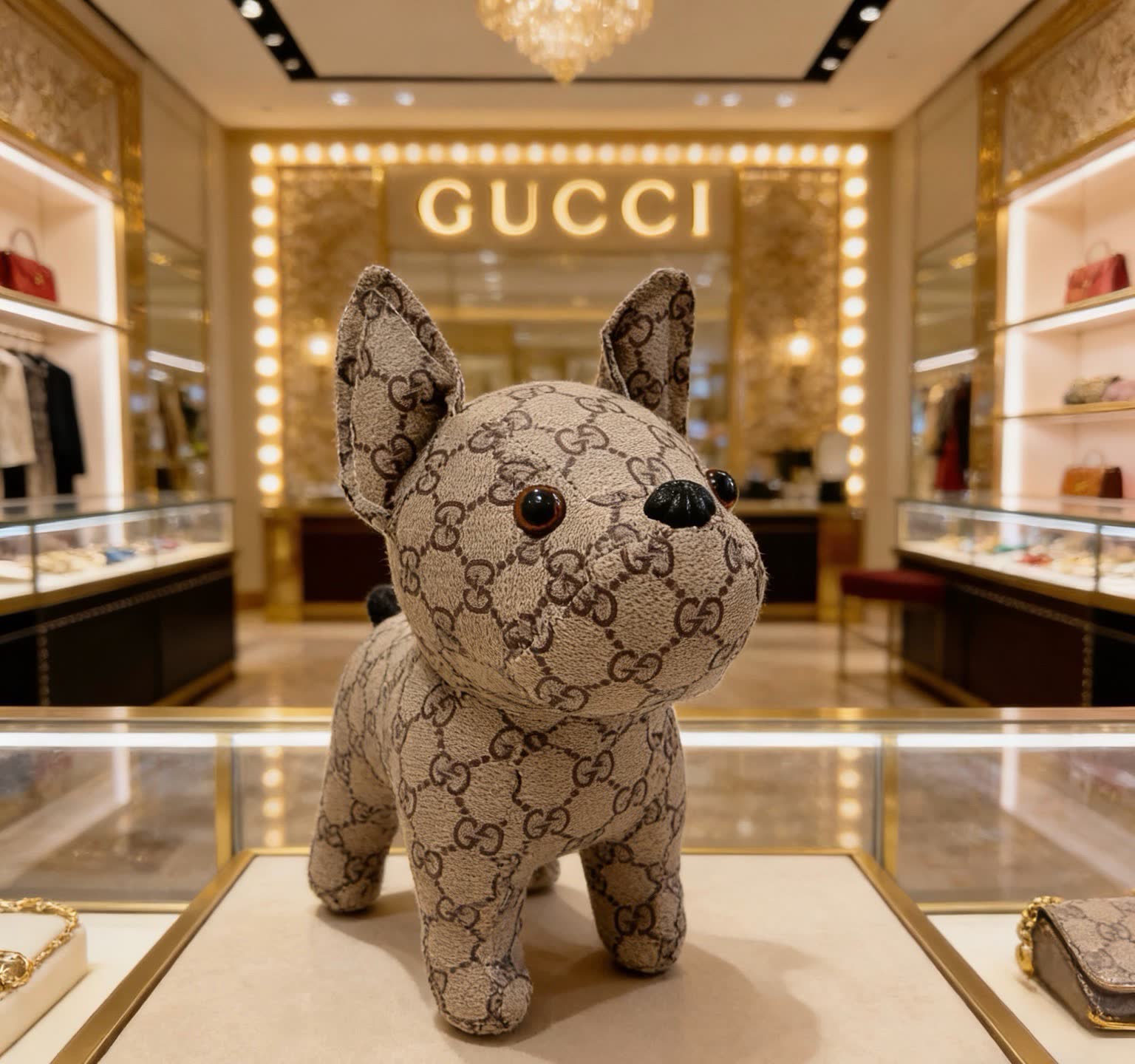 Gucci Dog Sculpture