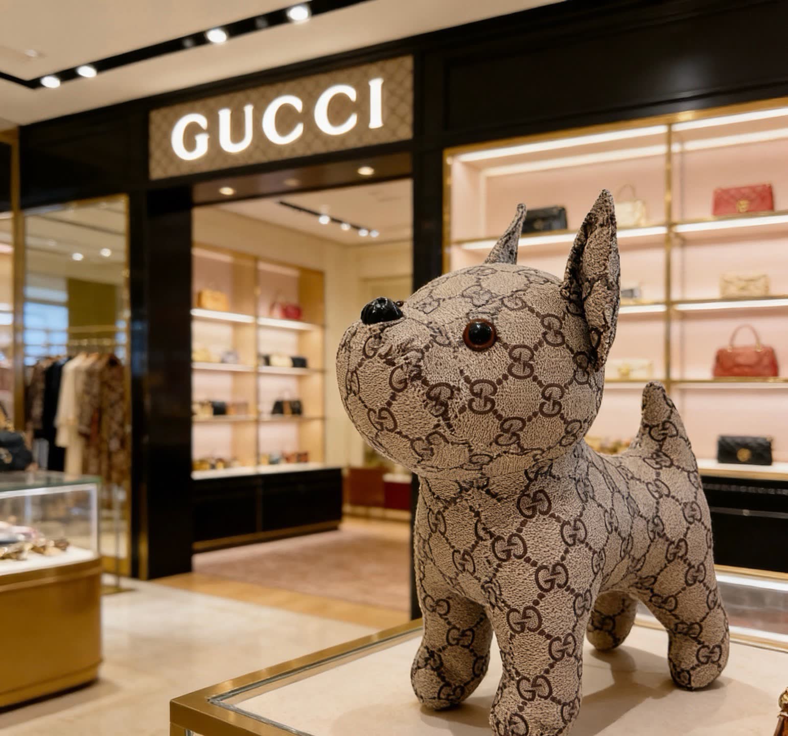 Gucci Dog Sculpture